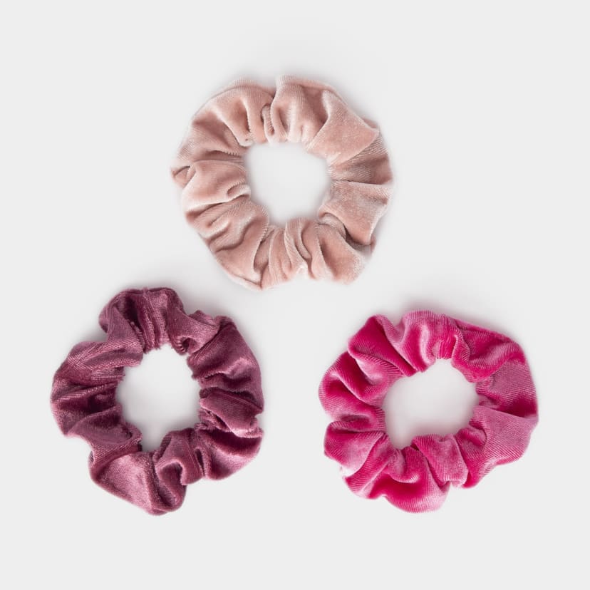 3 Pack Velvet Hair Scrunchies - Kmart