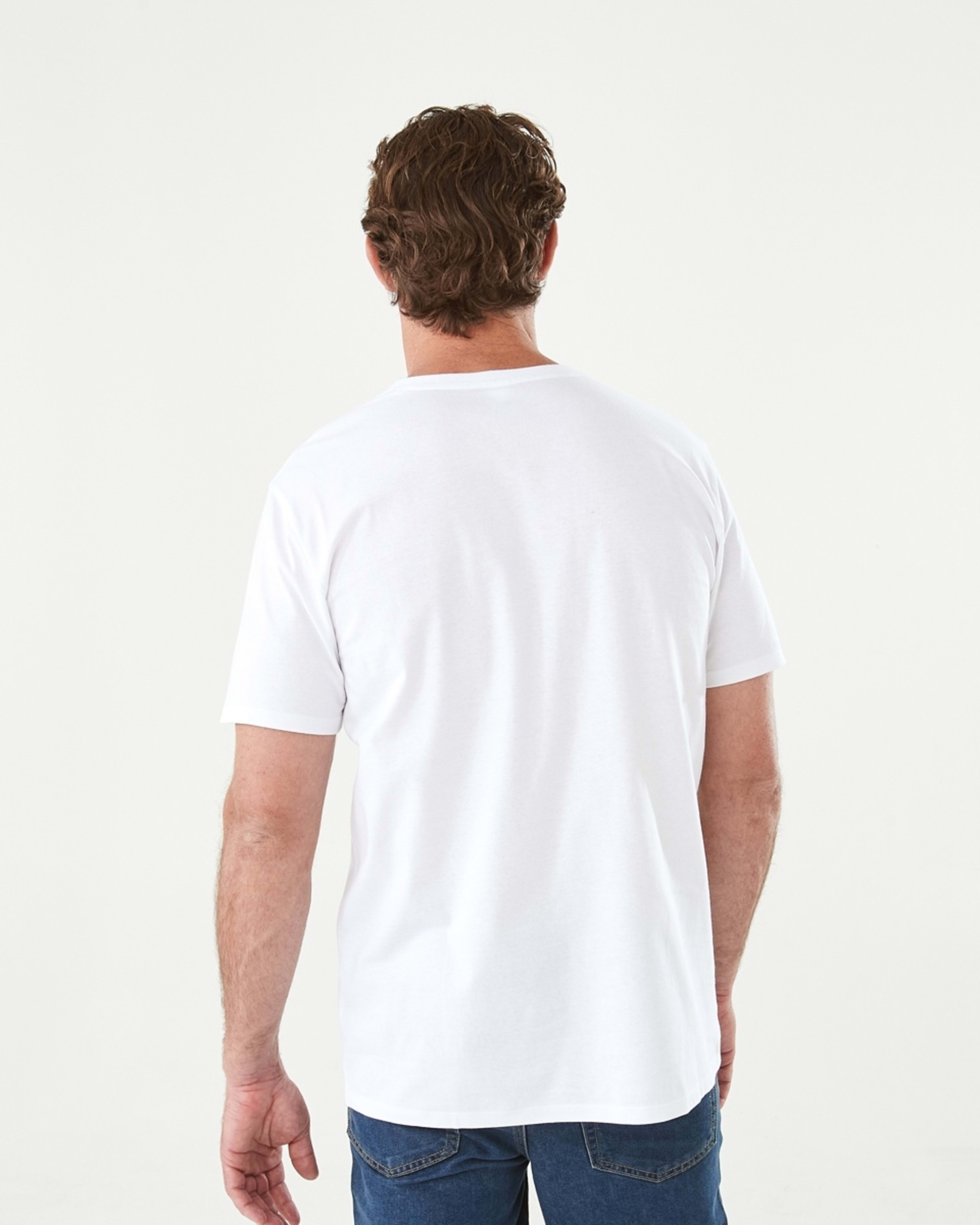 3 Plain V-Neck T-shirt WHITE, 3 of 5