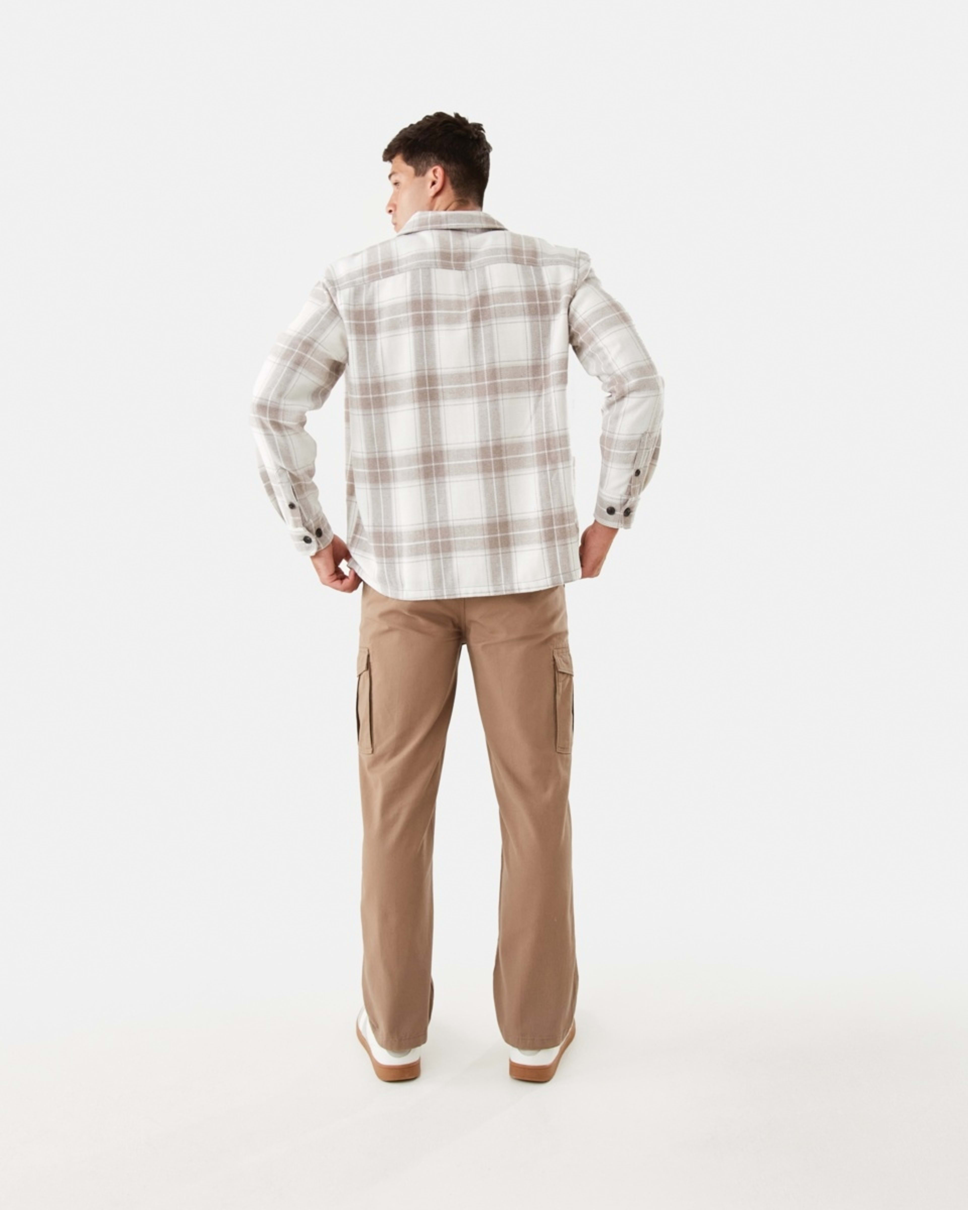 4 Long Sleeve Check Overshirt Bge Check, 4 of 7