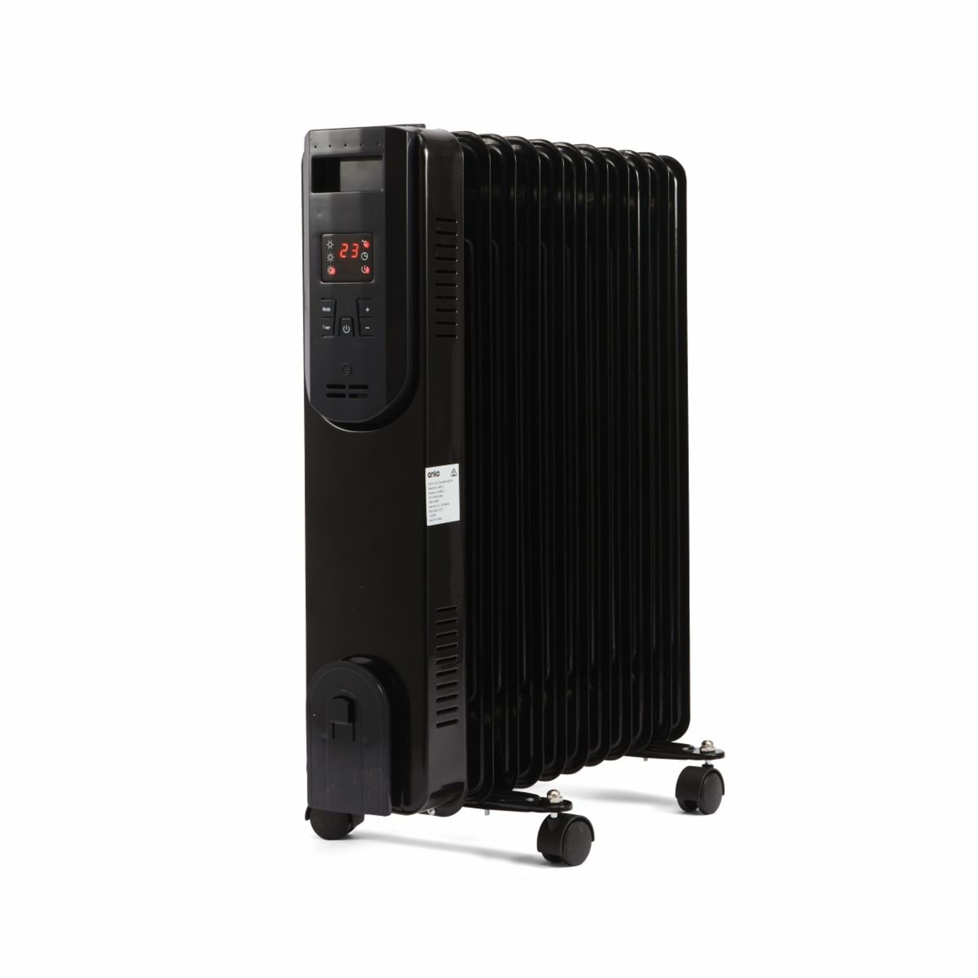 11 Fin Digital Oil Heater Black Kmart