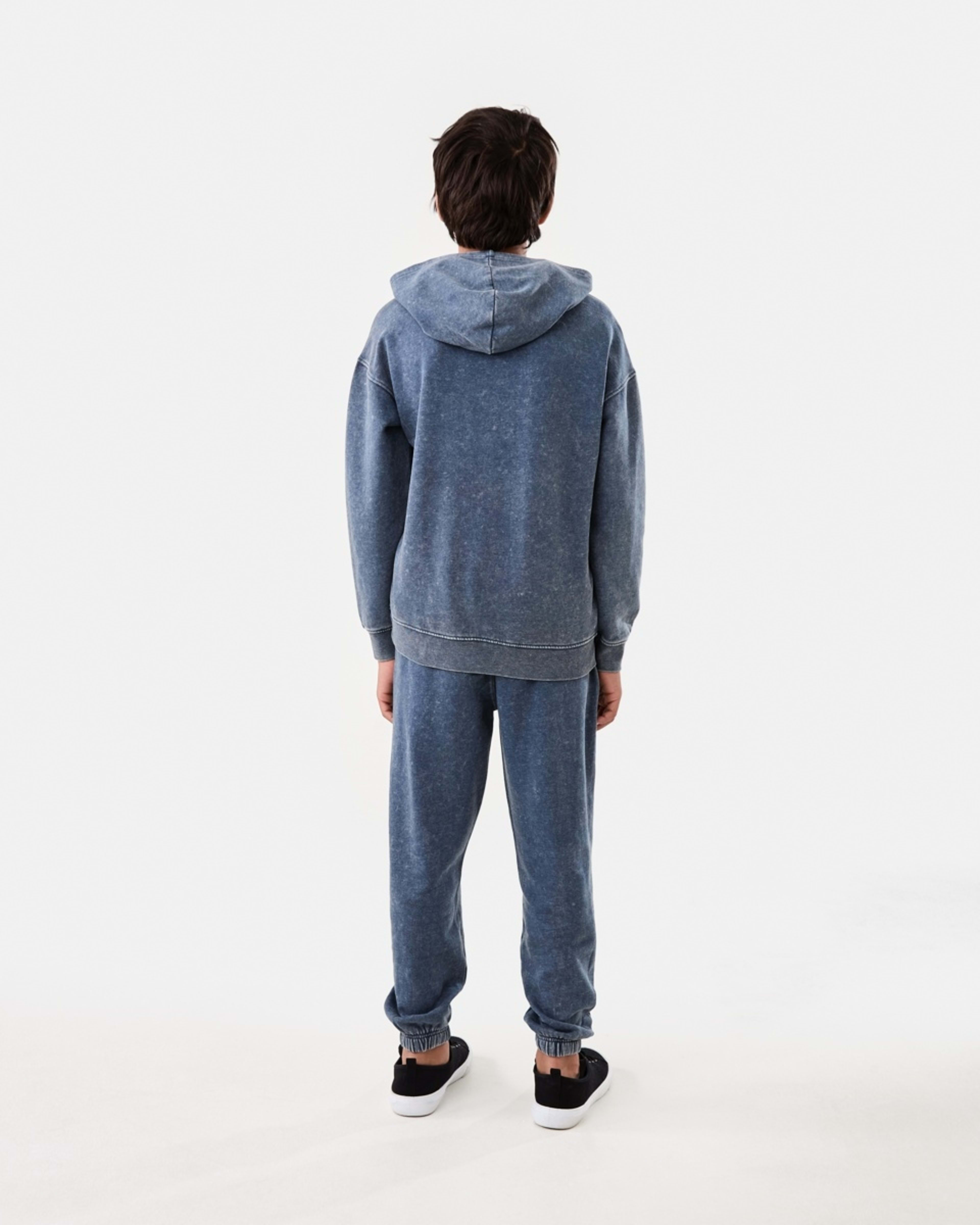 6 Oversized Washed Hoodie with Pocket Wash Blue, 6 of 8