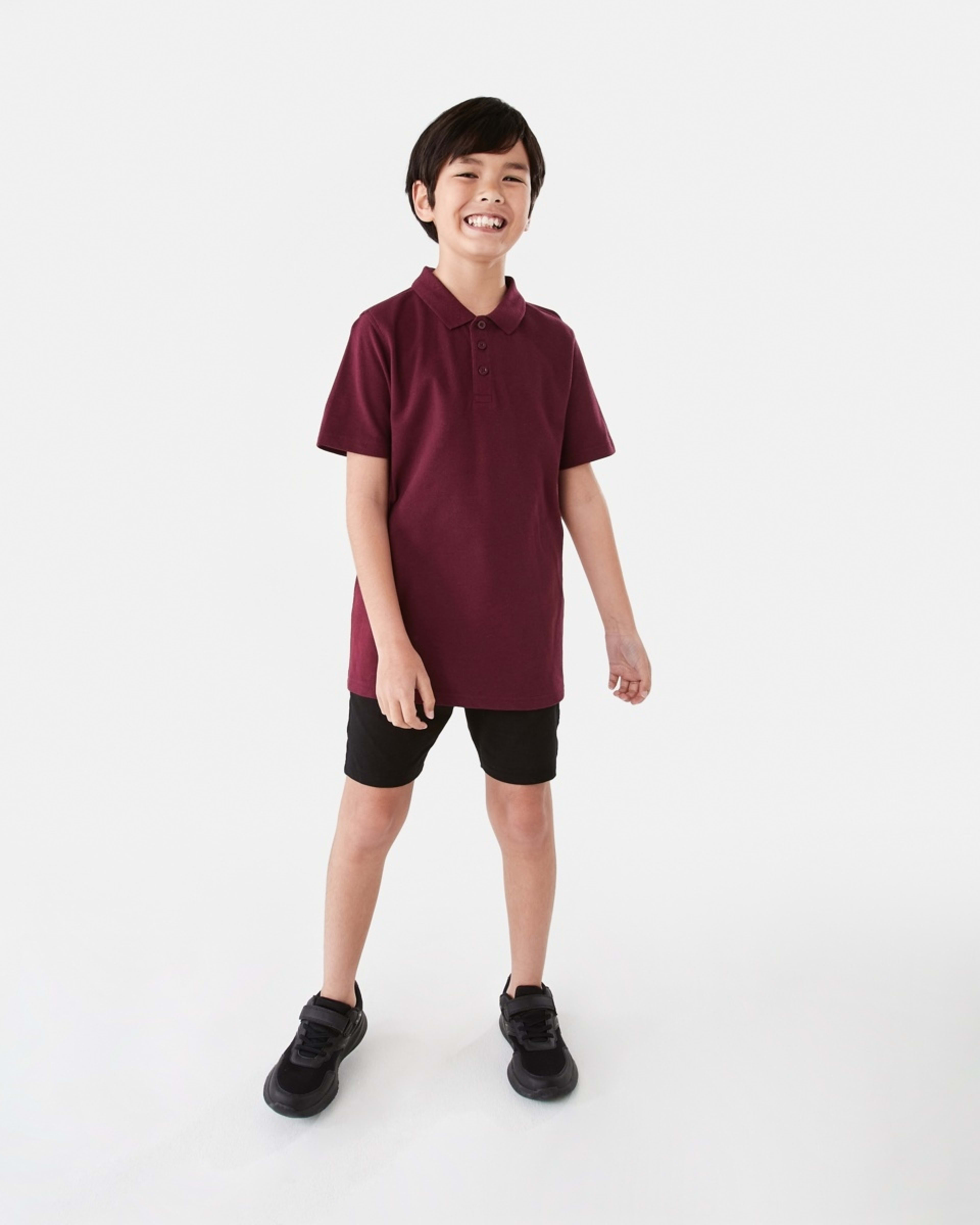 5 School Cotton Polo Shirt Burgundy, 5 of 8