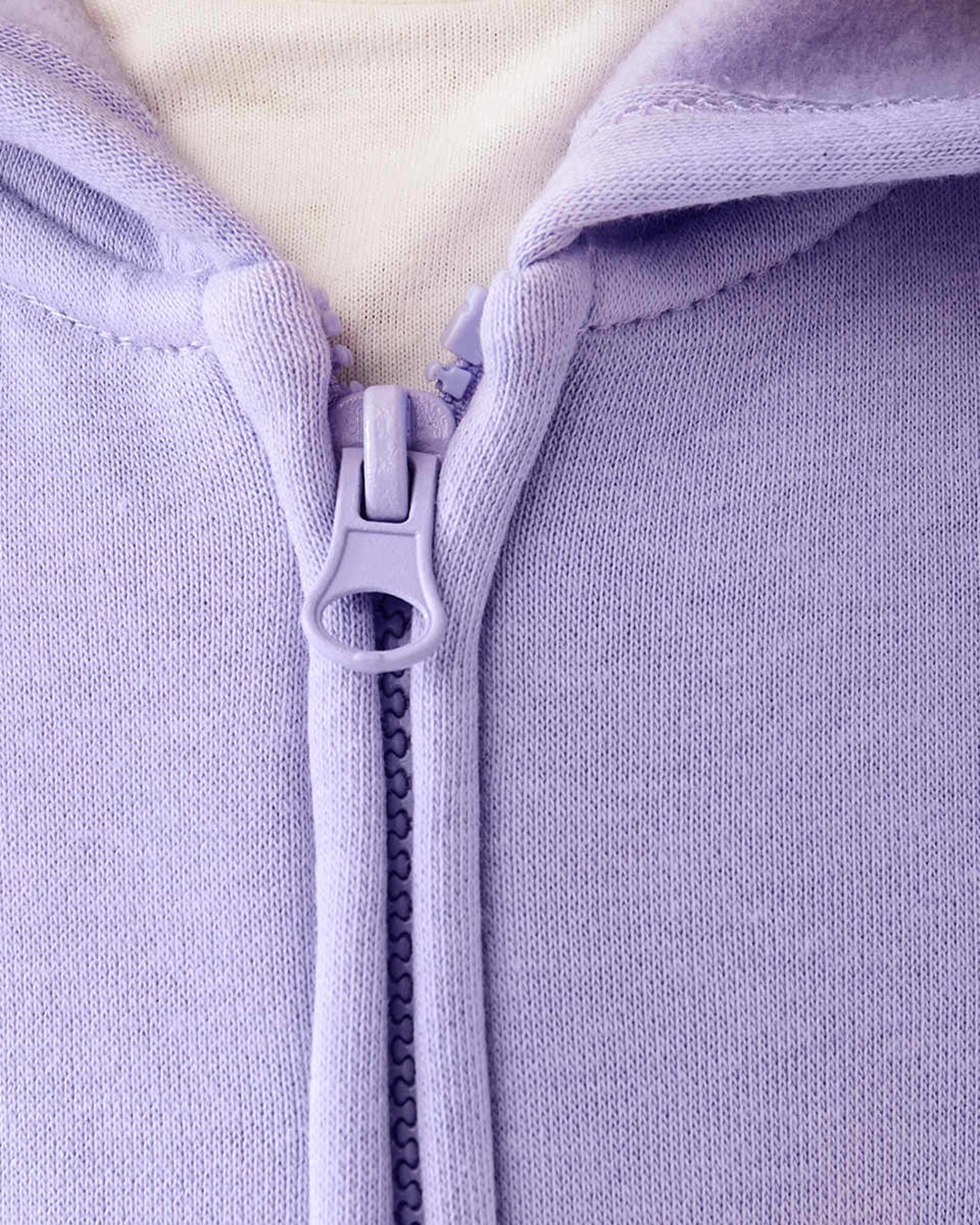6 Plain Zip Through Hoodie Lilac Flwr, 6 of 10