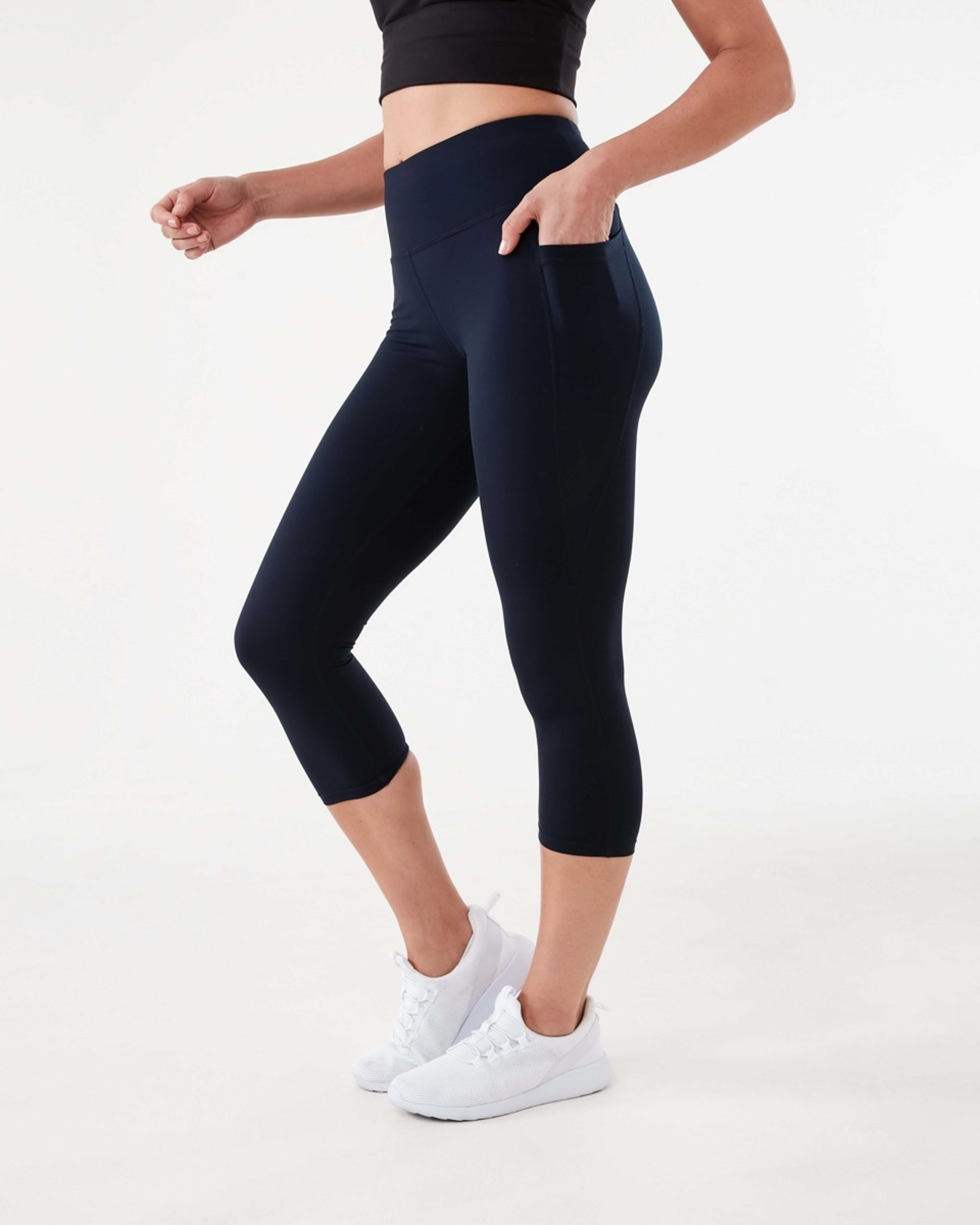2 Active Womens Crop Training Leggings SKY CAPTAIN, 2 of 5