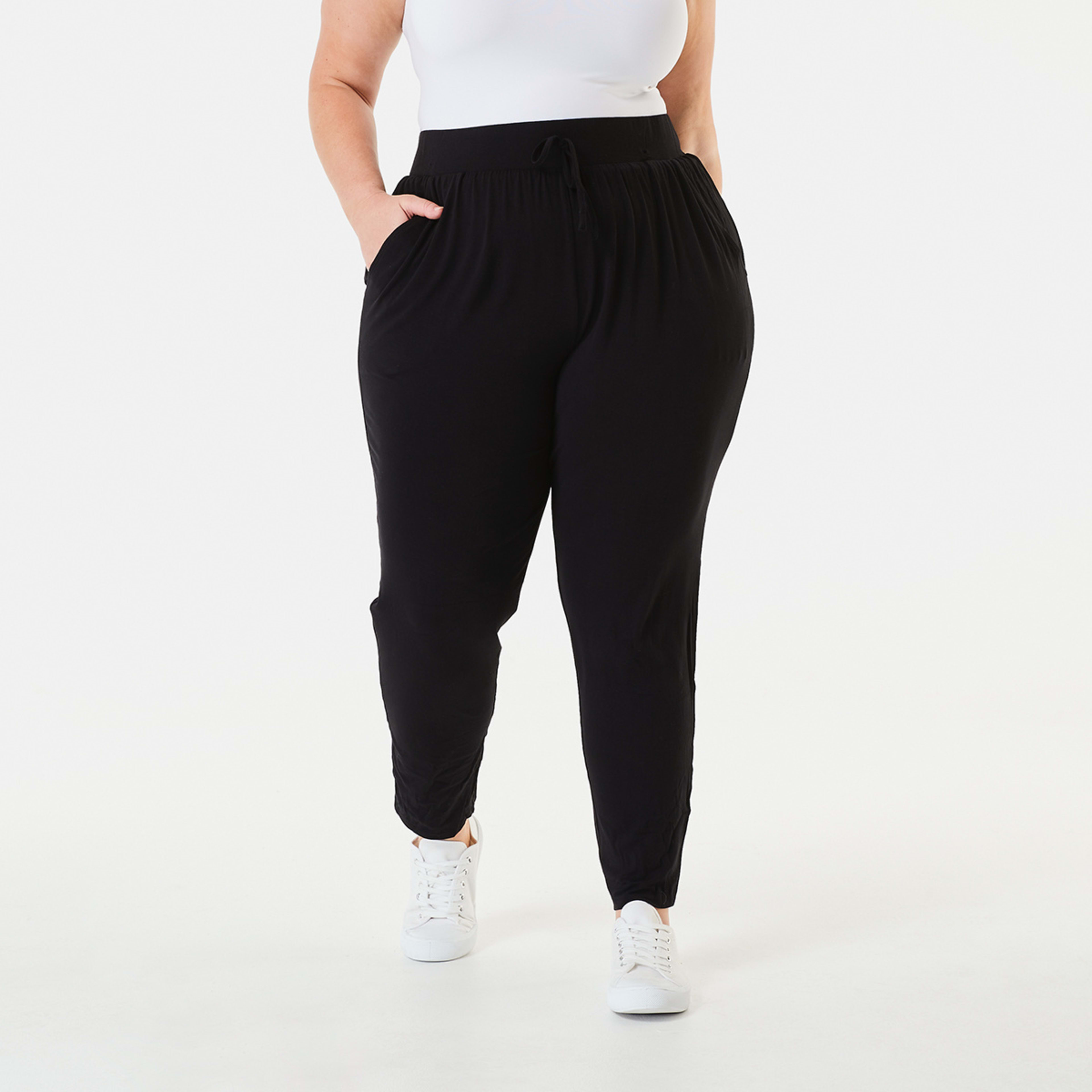 1 Curve Full Length Knit Pants Black, 1 of 4