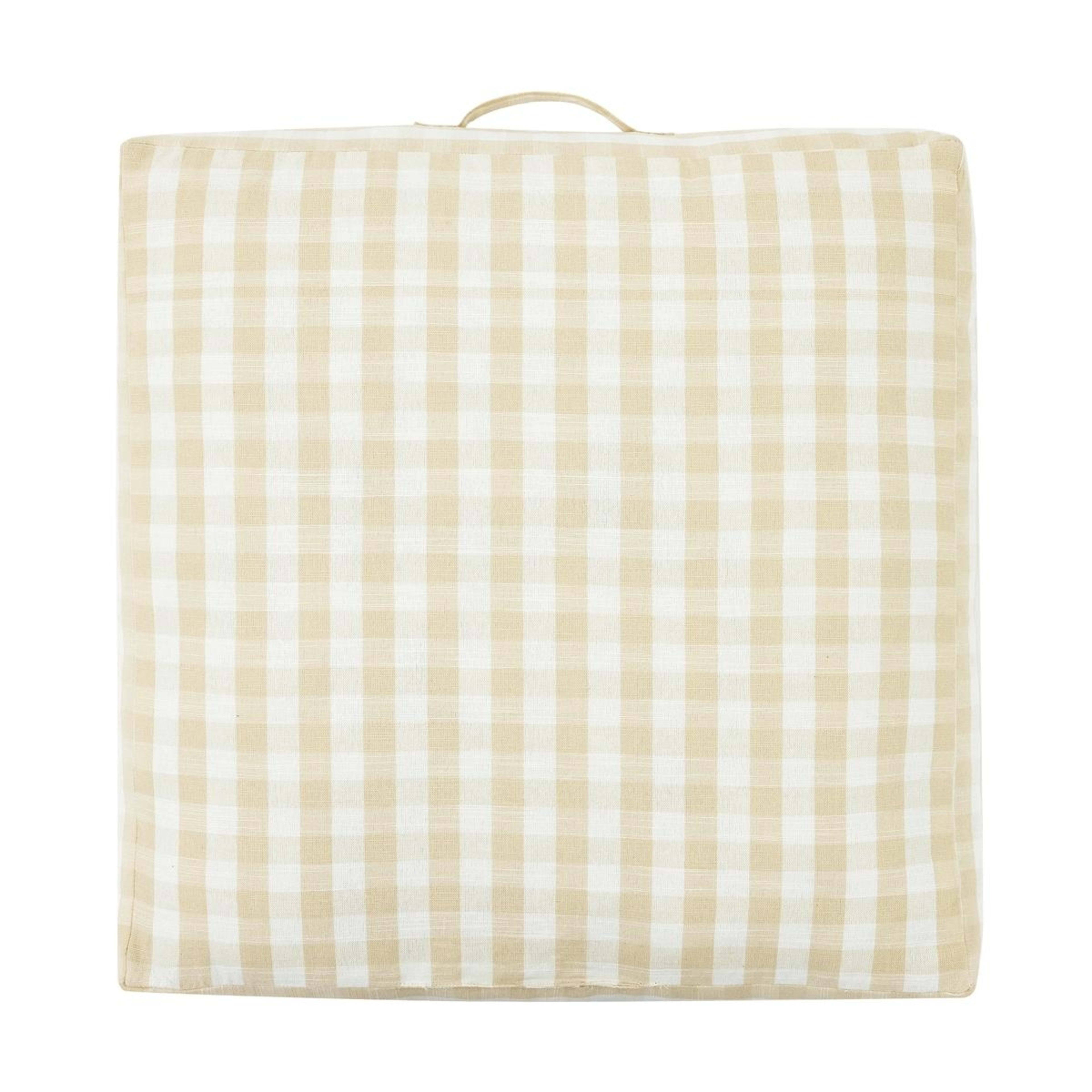 6 60cm Gingham Floor Cushion - Beige, 6 of 6