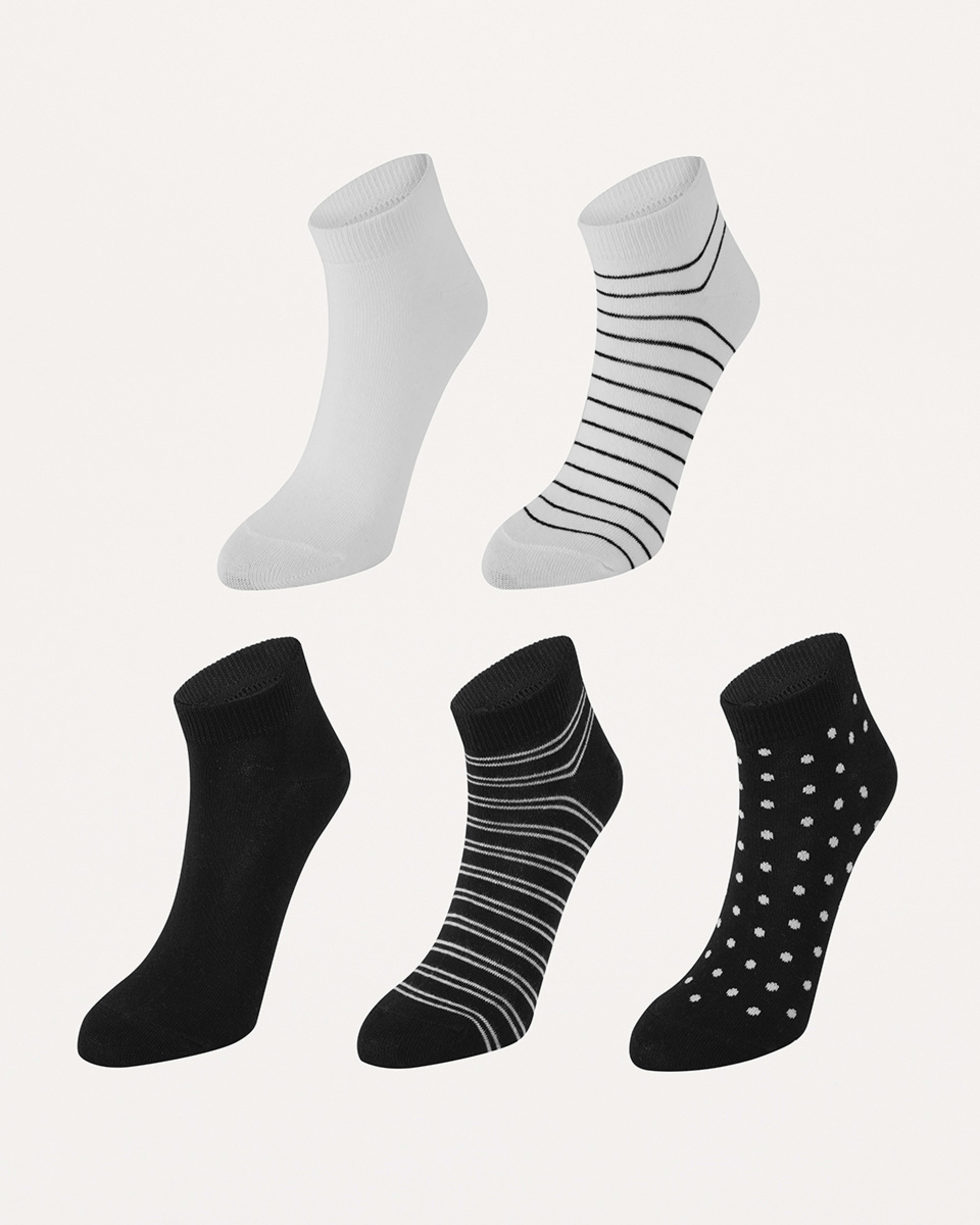 1 5 Pack Fashion Low Cut Socks Mono, 1 of 3