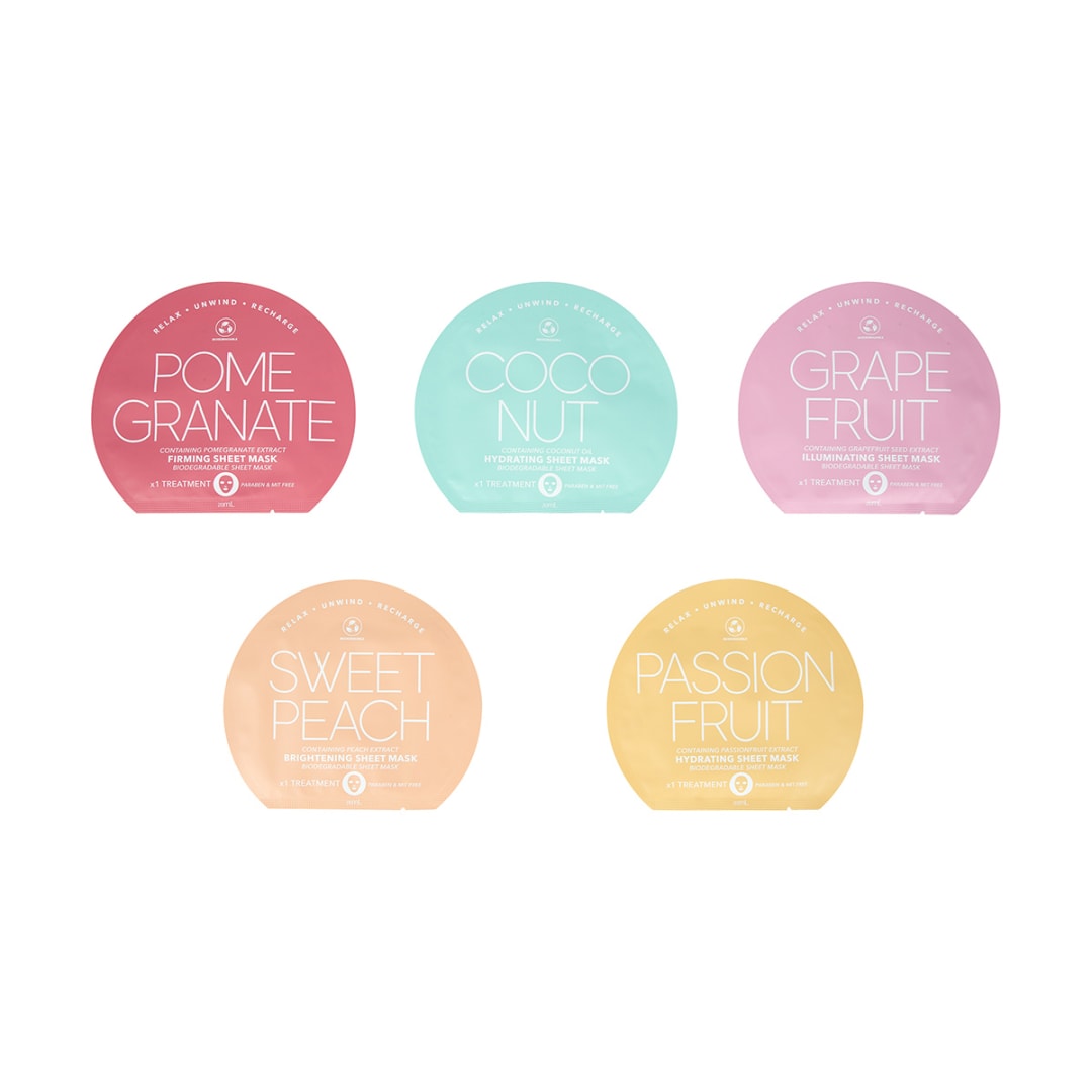 5 Pack Super Fruits Biodegradable Sheet Masks 20ml Kmart NZ