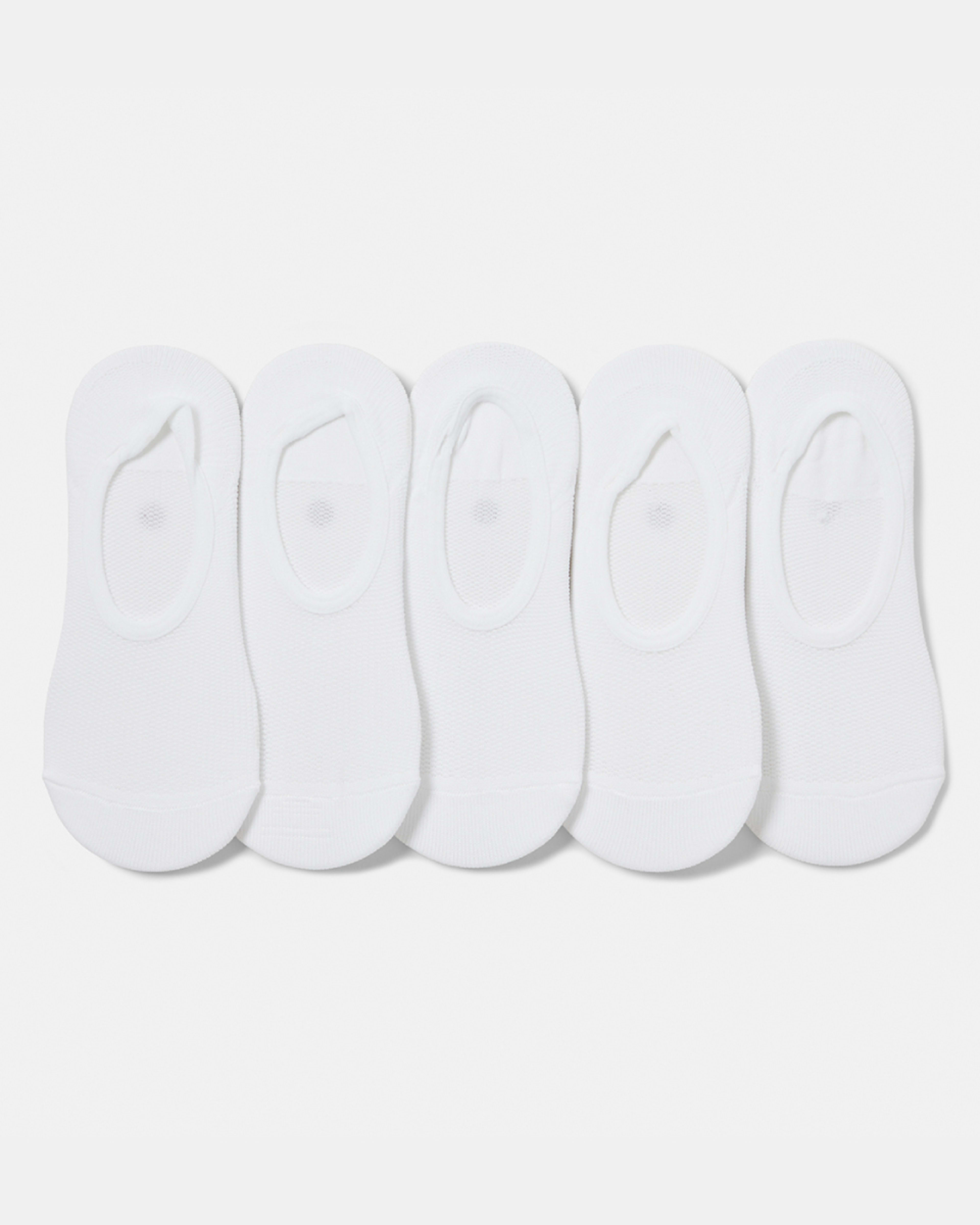1 5 Pack No Show Sport Socks WHITE