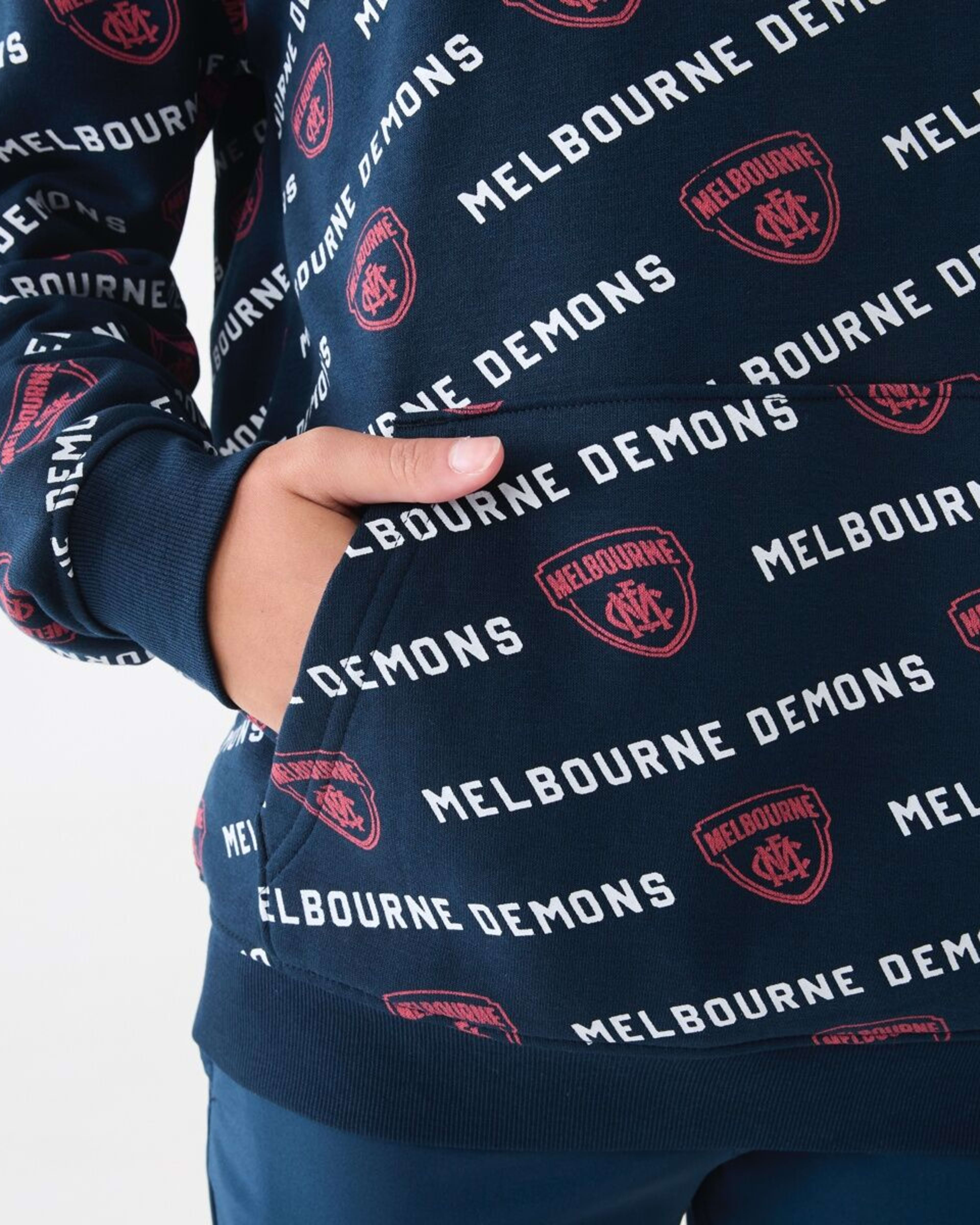 6 Official AFL Kids All Over Print Hoodie Melbourne, 6 of 8