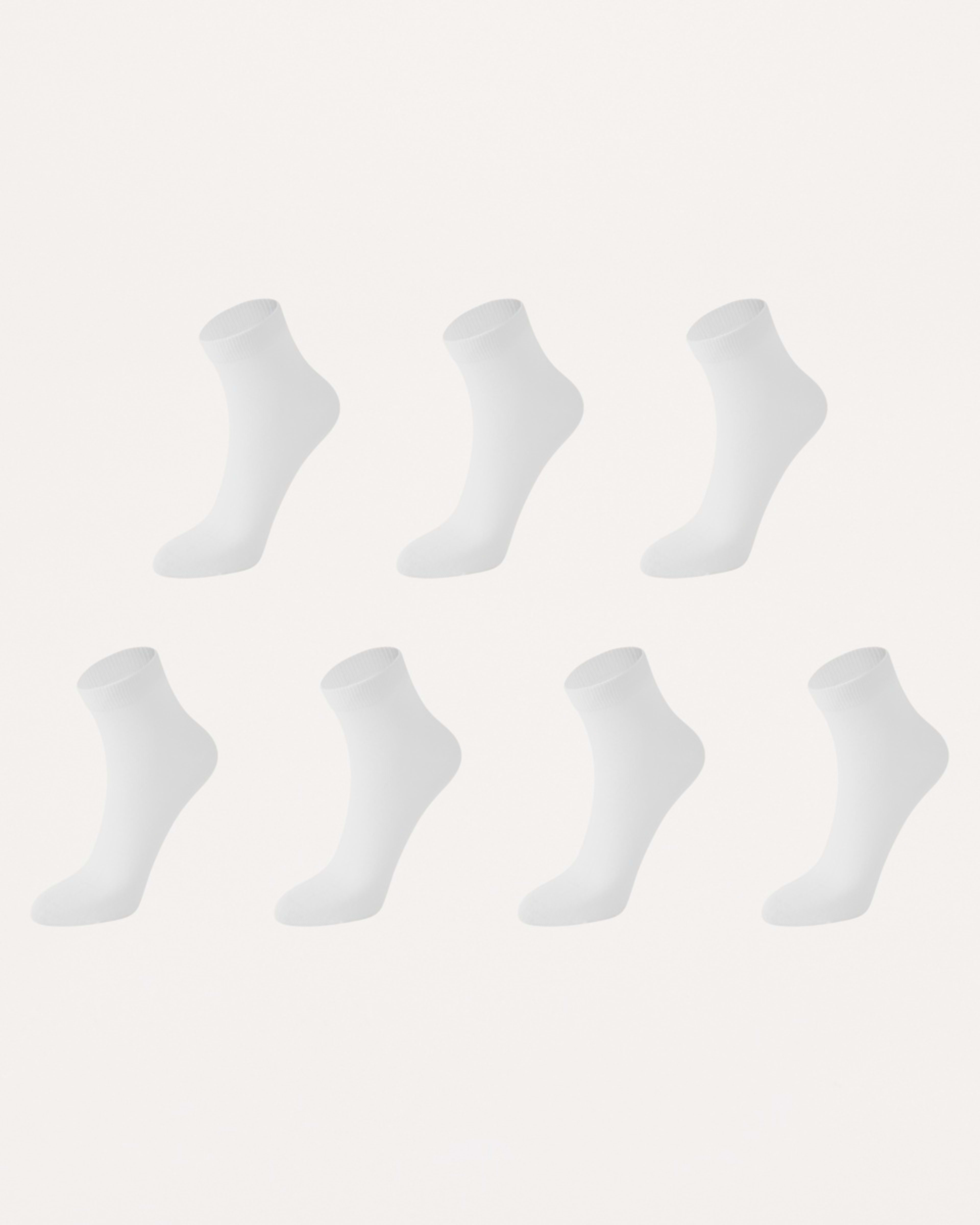 1 7 Pack Plain Anklets White