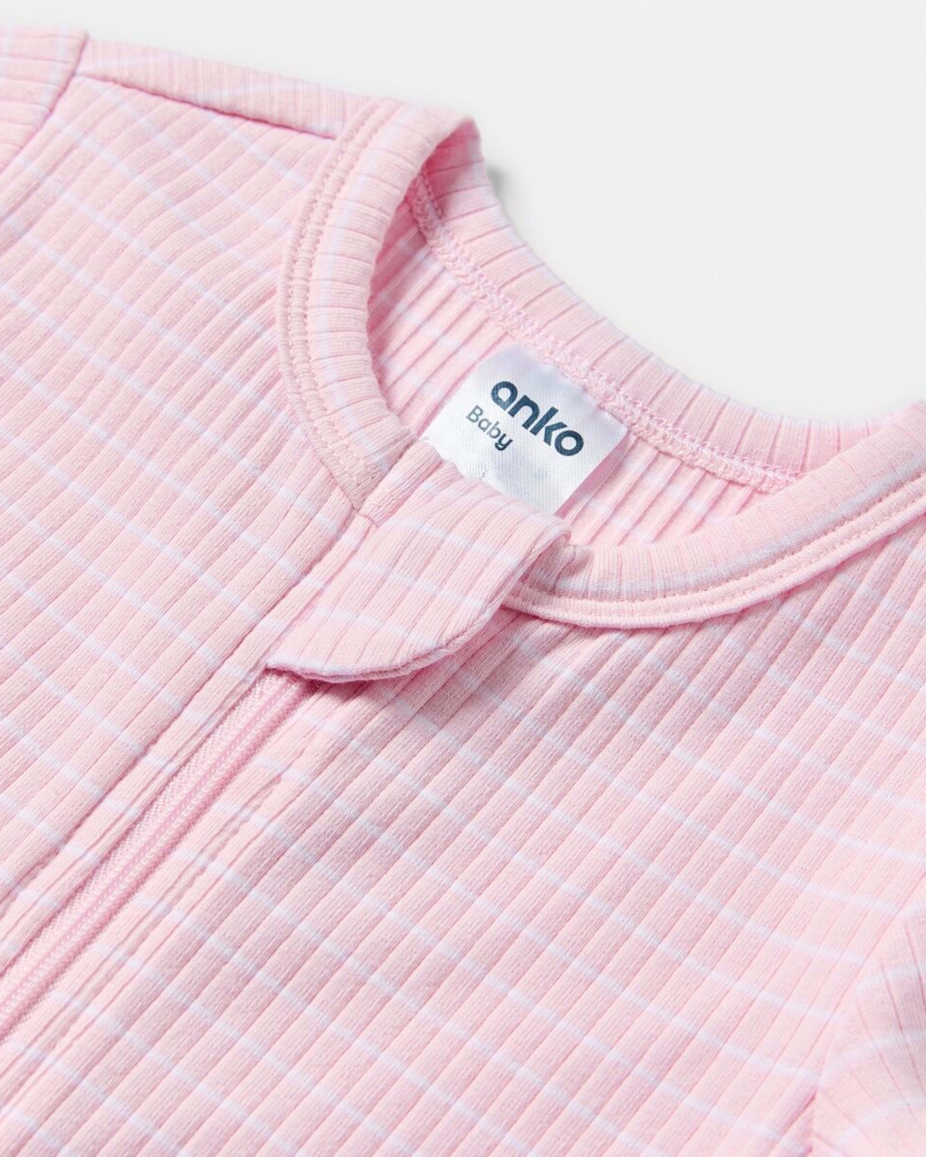 3 Rib Turn Cuff Coverall PINK STRIPES, 3 of 3