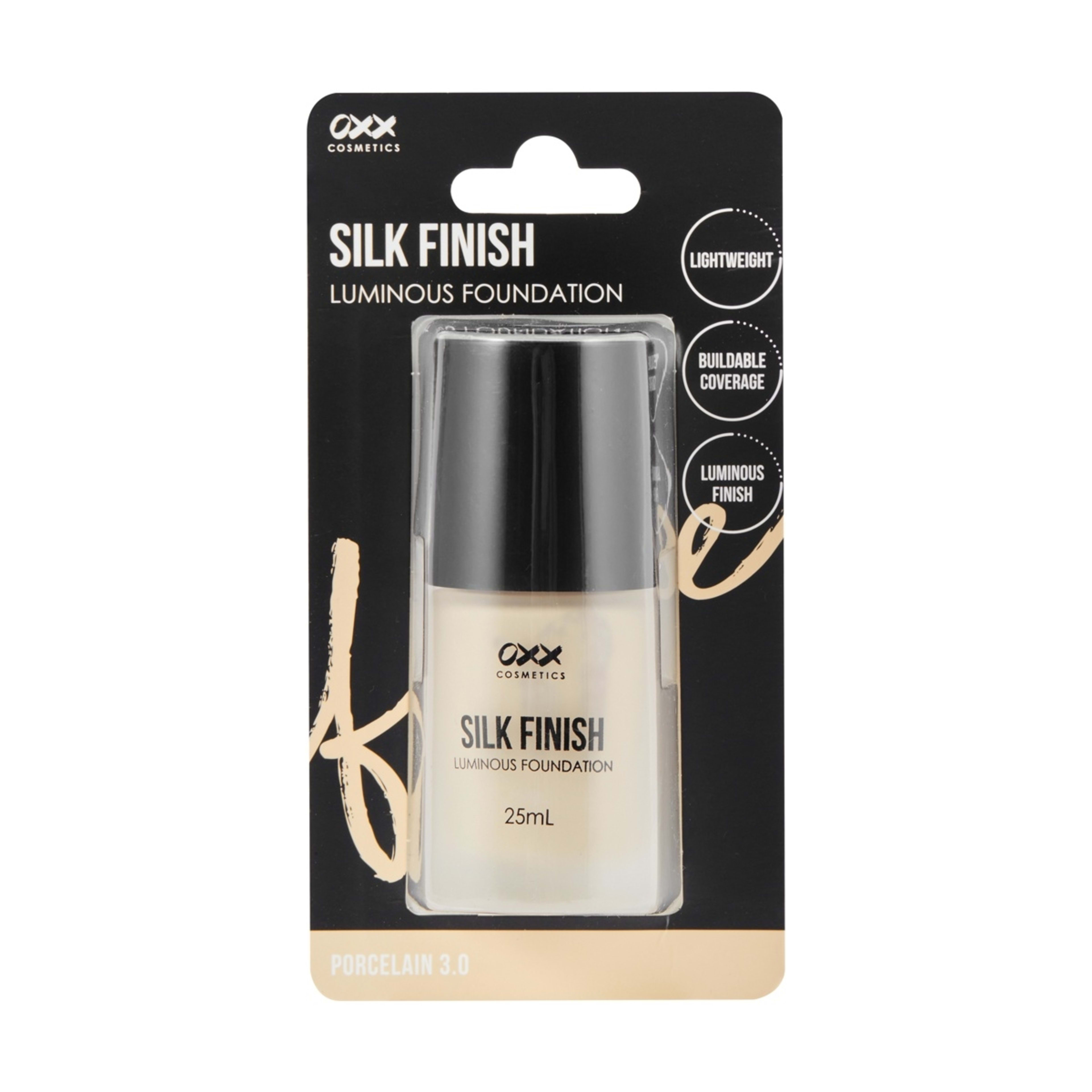 1 OXX Cosmetics Silk Finish Luminous Foundation - Porcelain 3.0