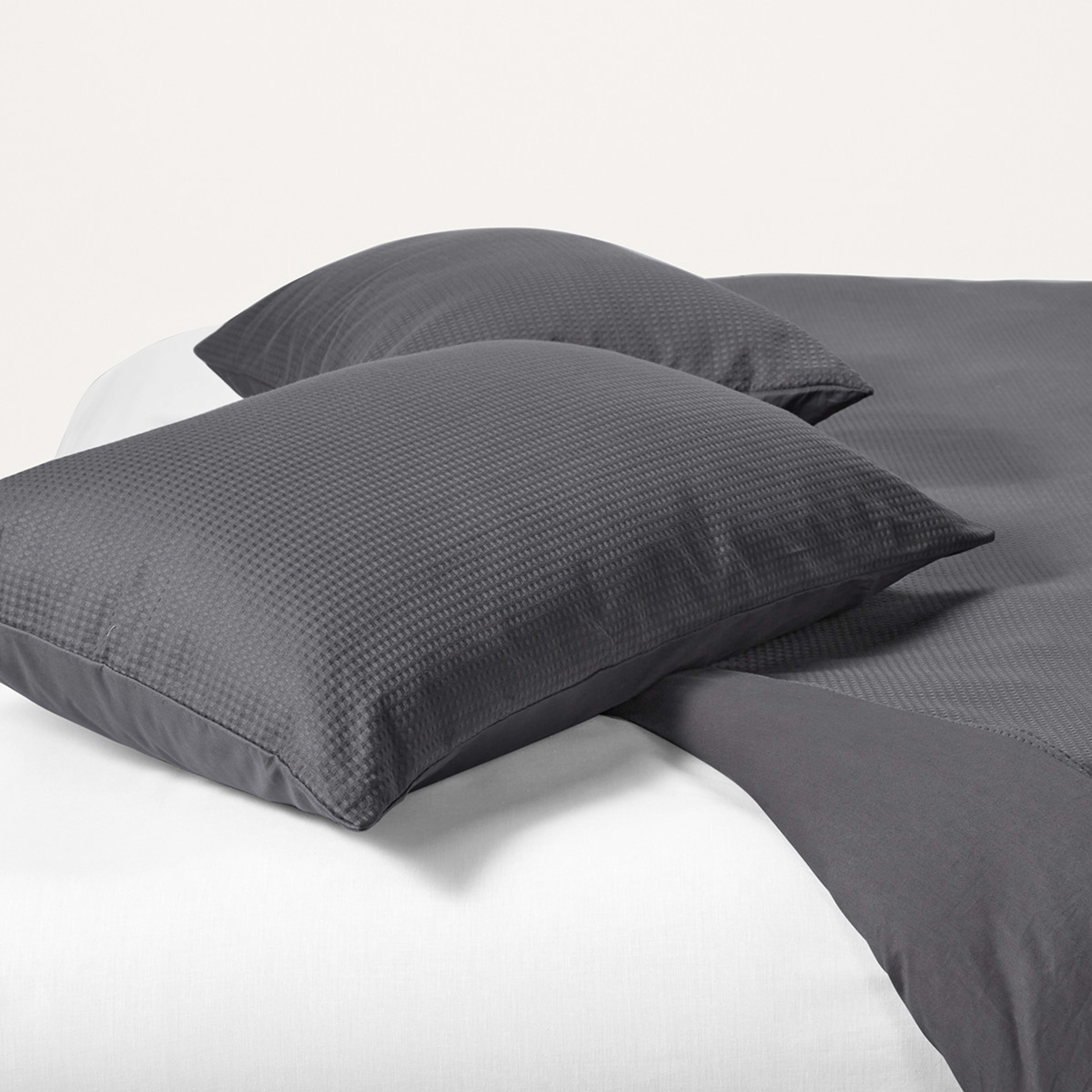 6 Waffle Cotton Quilt Cover Set - Super King, Charcoal, 6 of 10