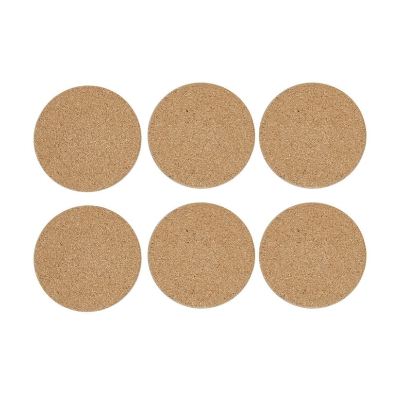Set of 6 Natural Cork Look Coasters Kmart