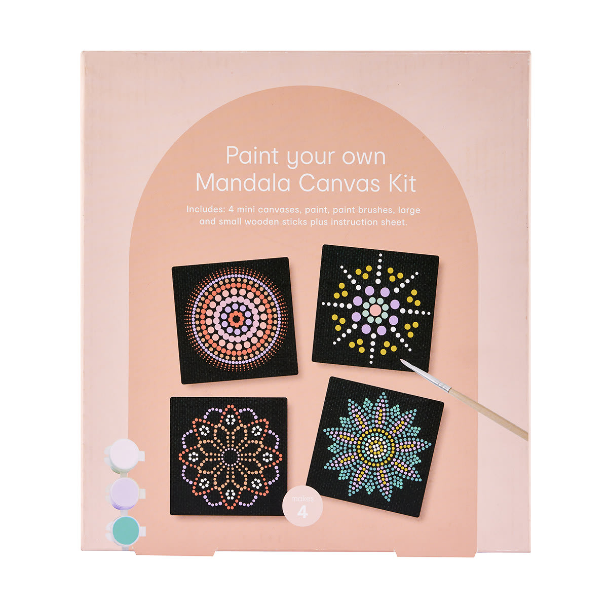 Paint Your Own Mandala Canvas Kit Kmart