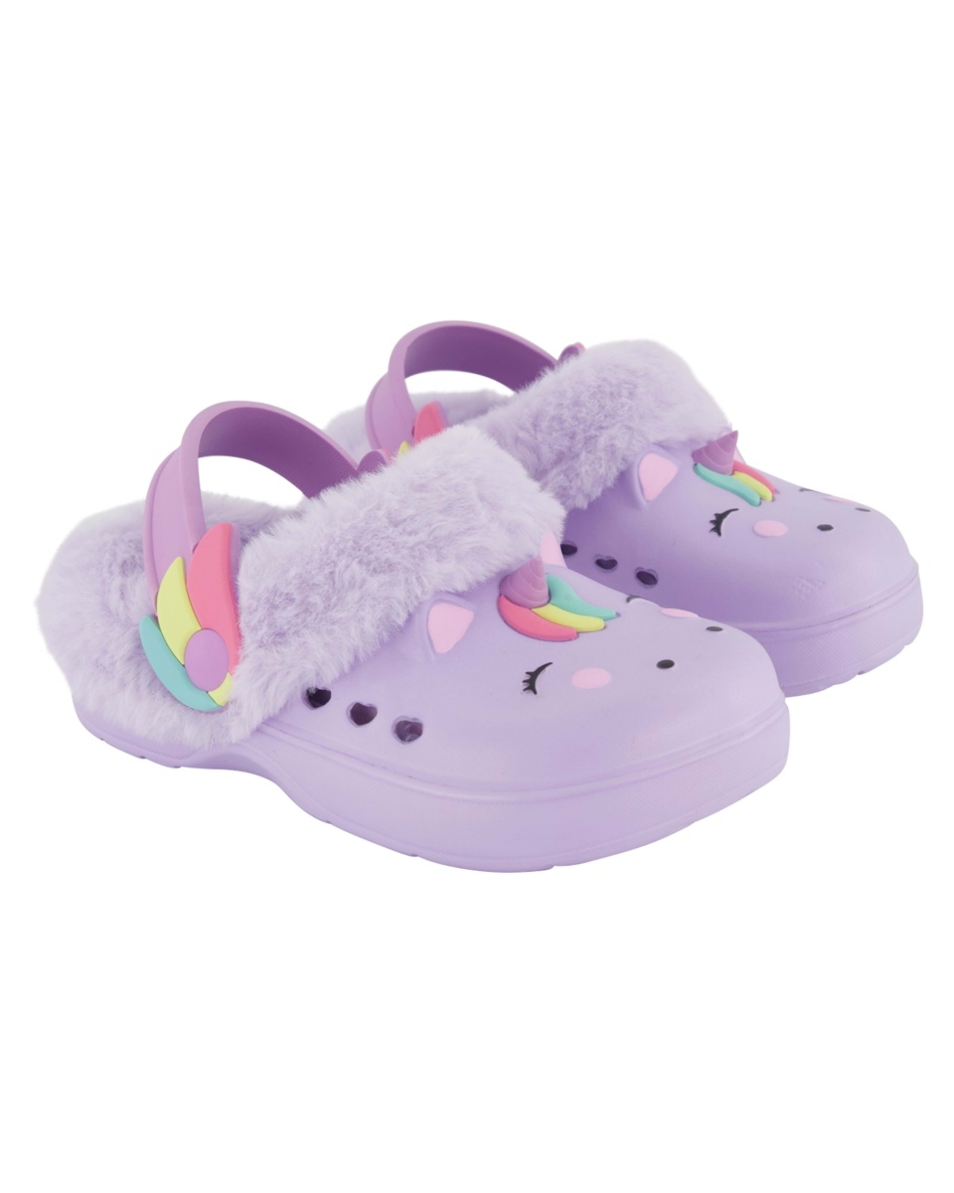 2 Junior Faux Fur Lined Clogs Uni Lilac, 2 of 4