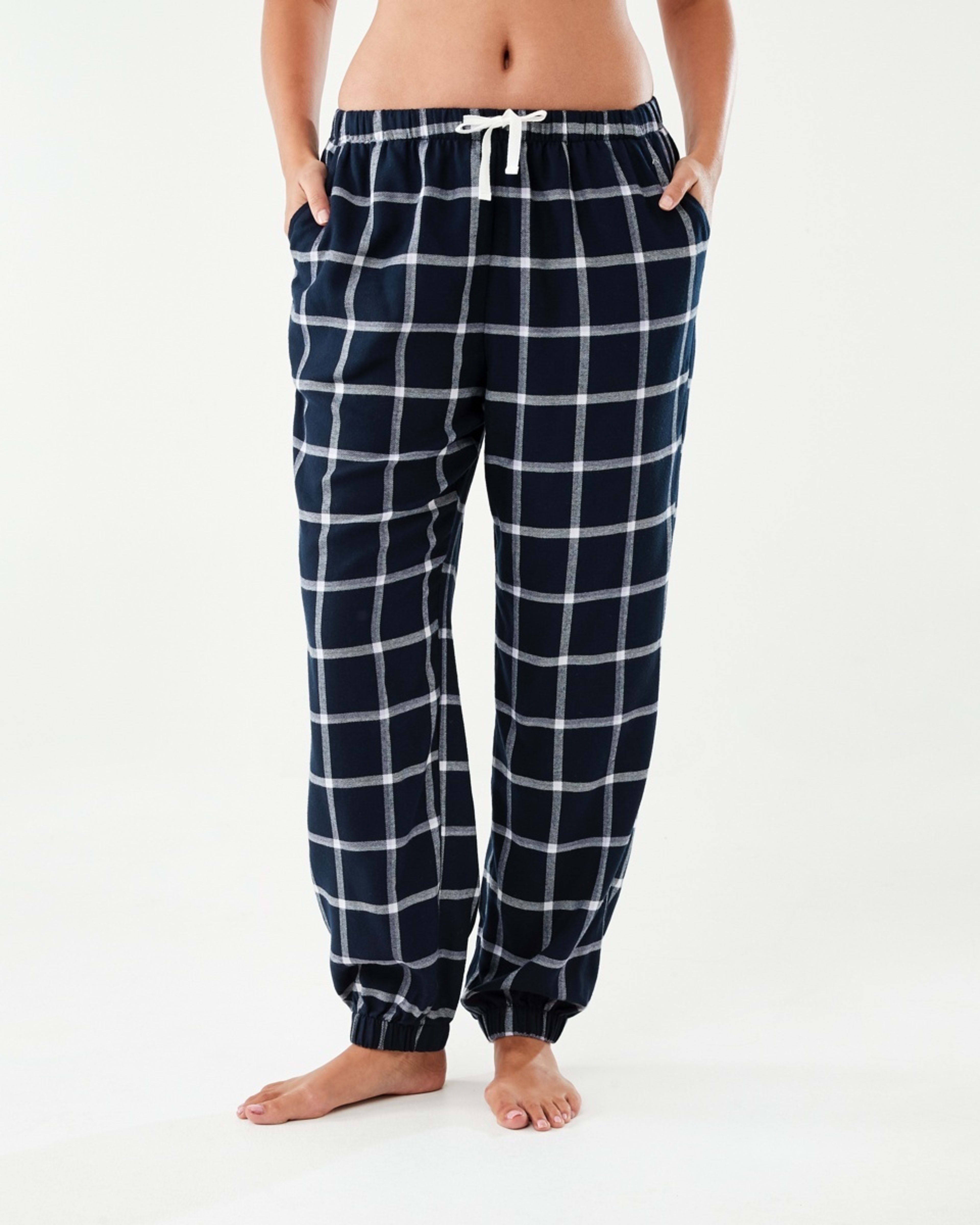 1 Cuffed Flannel Pants W Check N