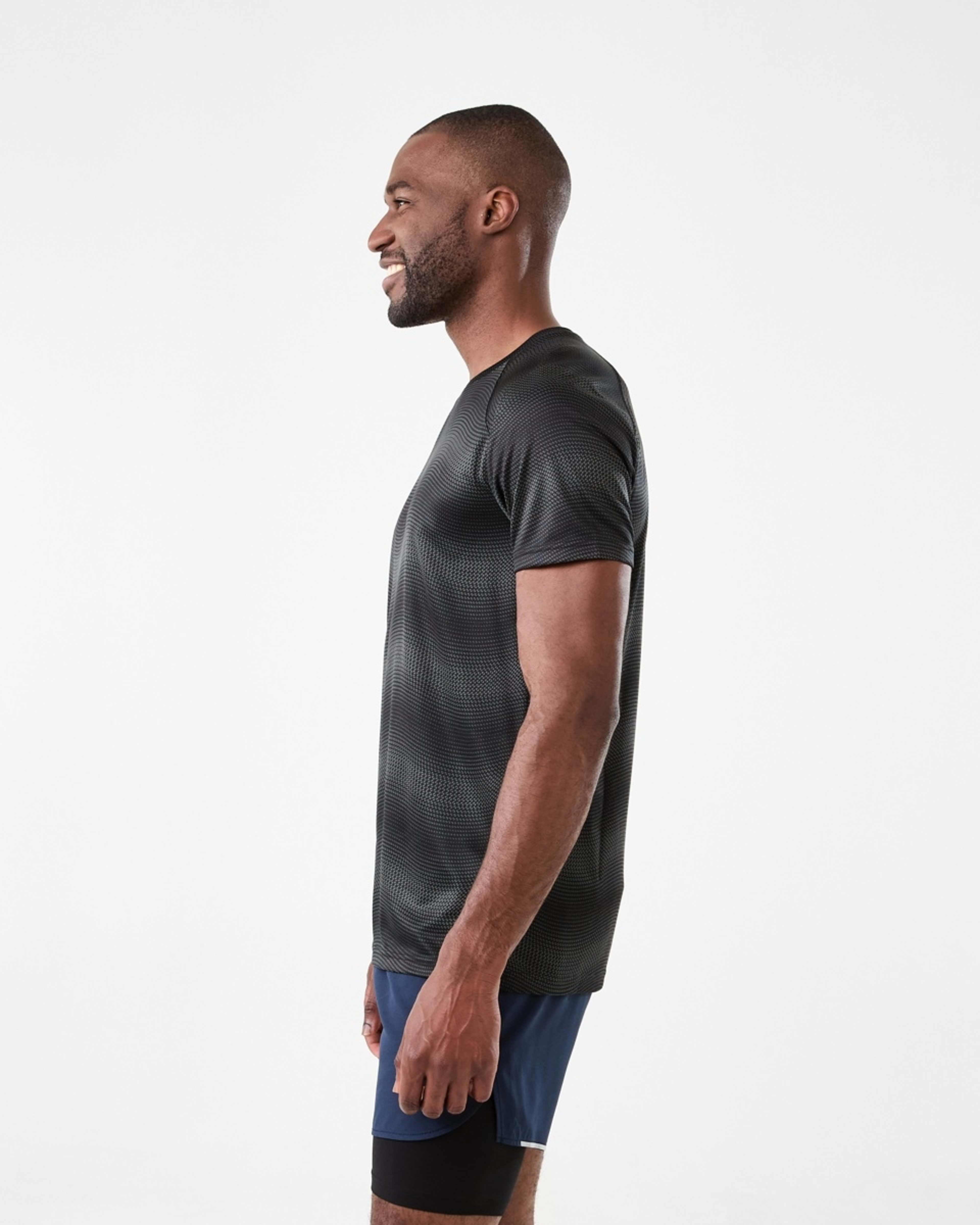2 Active Mens Printed T-shirt OCEAN GEO BLACK, 2 of 6