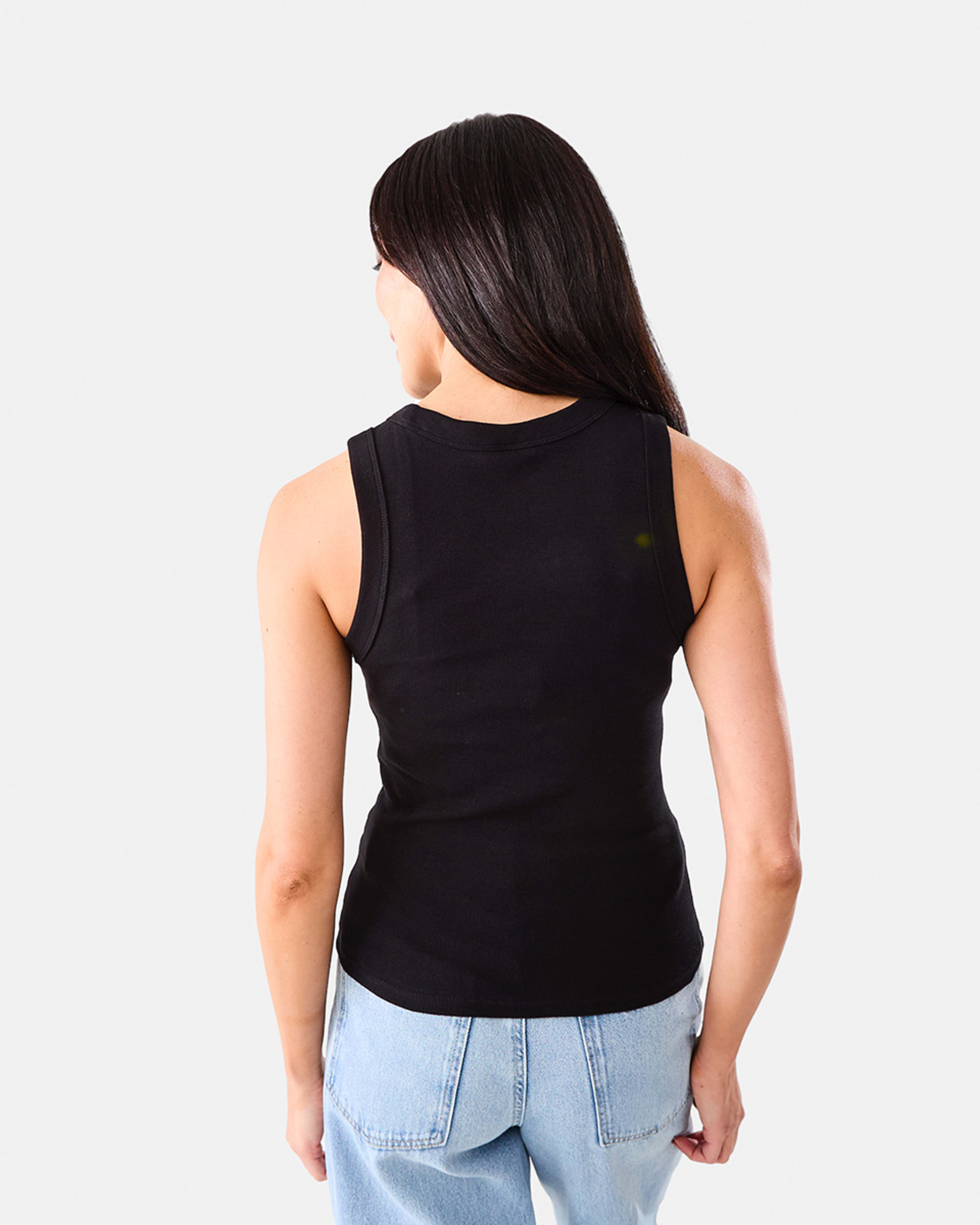 3 Sleeveless Rib Tank Black, 3 of 5