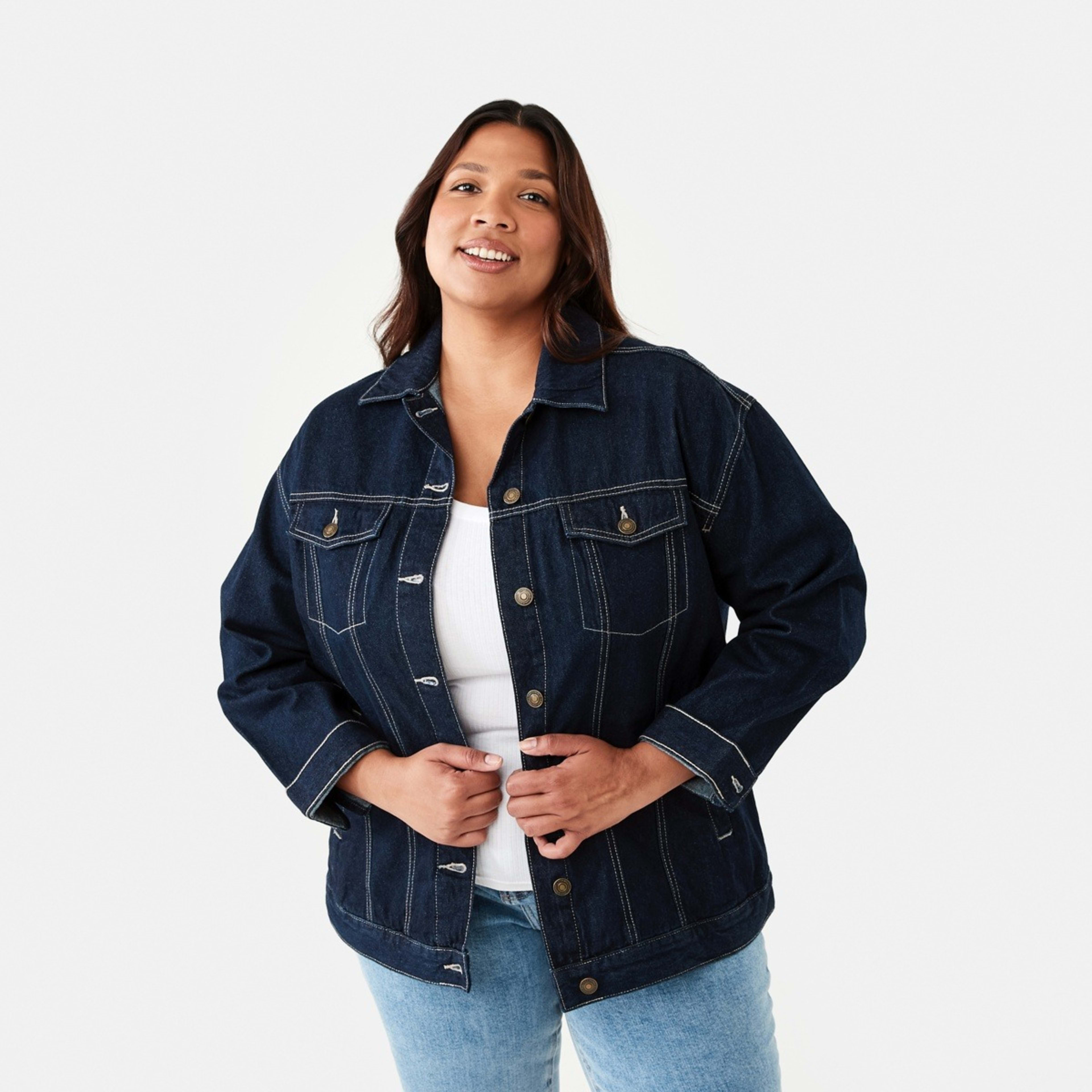 1 Curve Denim Jacket Mid Wash, 1 of 8