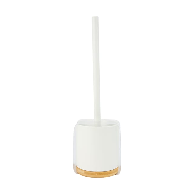 White and Bamboo Toilet Brush Kmart