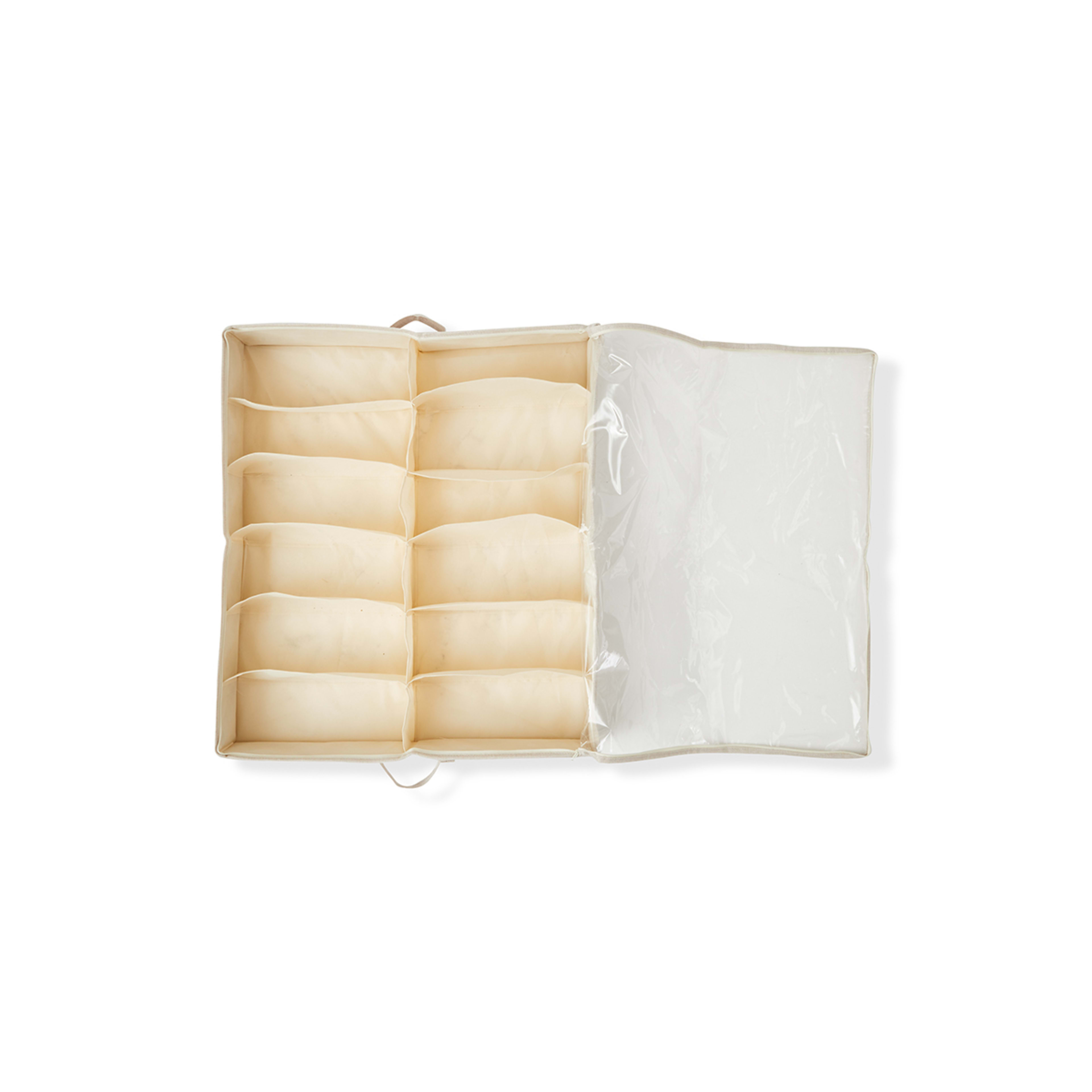 6 Linen Look Underbed Shoe Organiser, 6 of 8