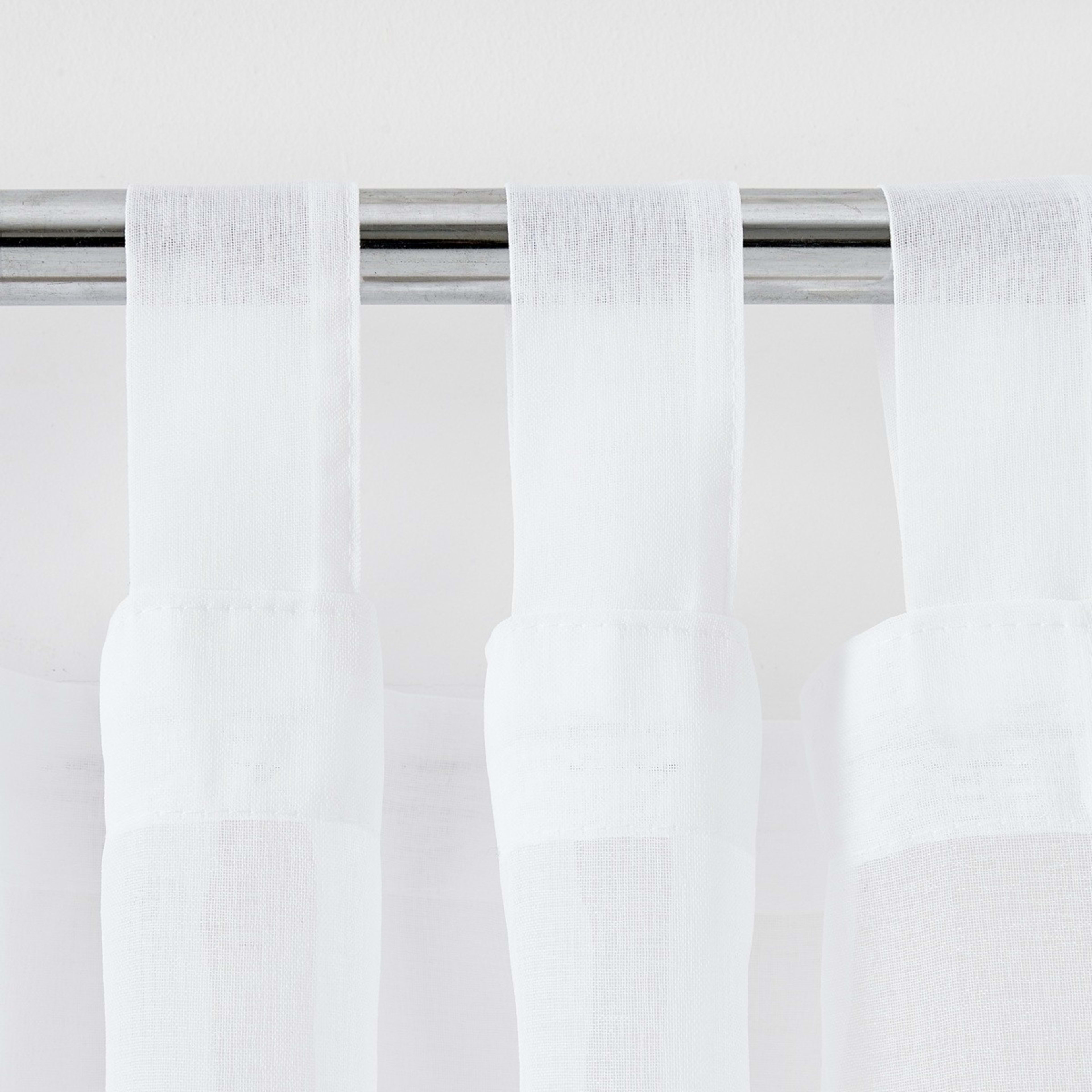 3 Toulouse Voile Tab Top Curtain White - ​​​​​​​120cm x 213cm, 3 of 7