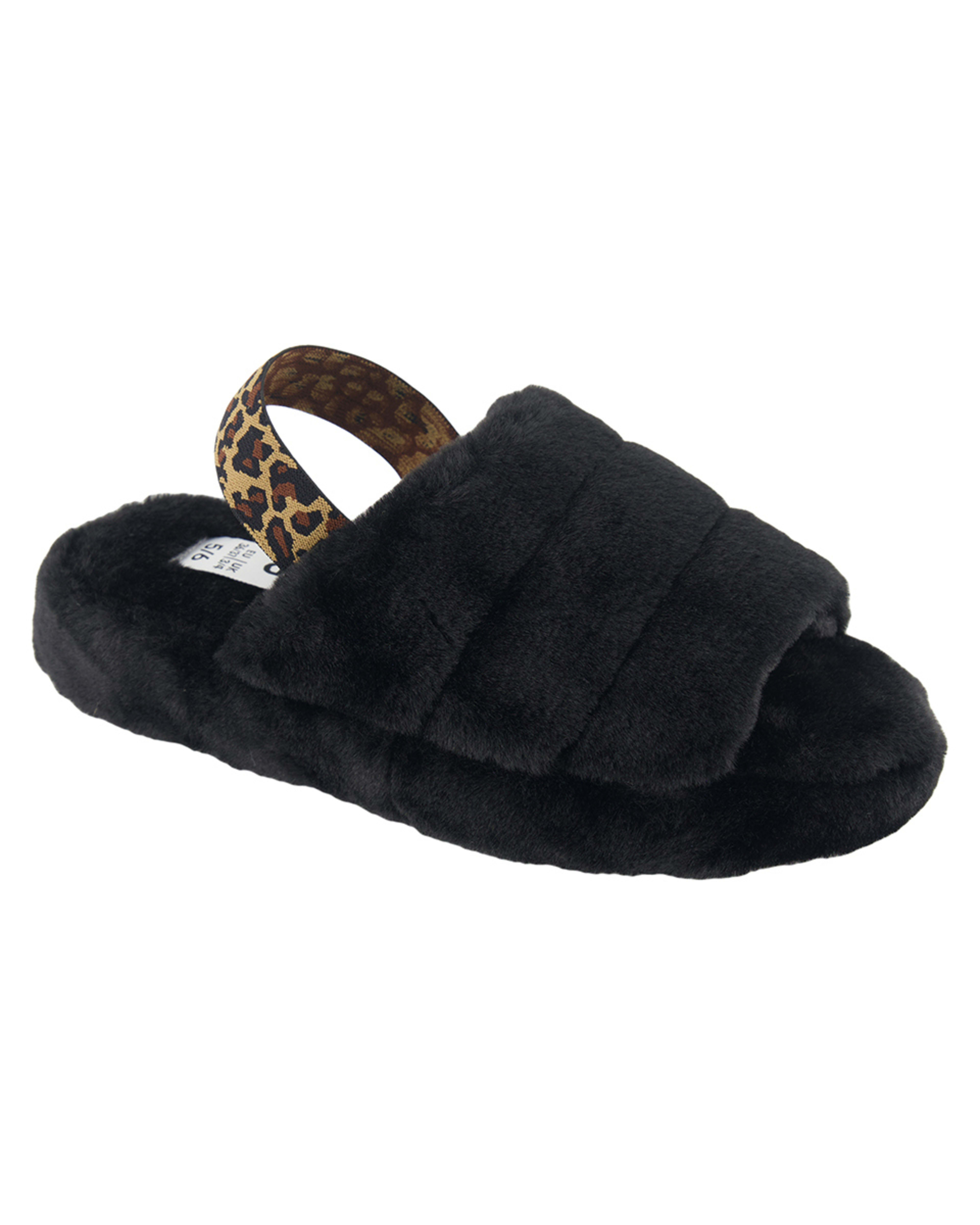 Furry Footbed Slippers Kmart