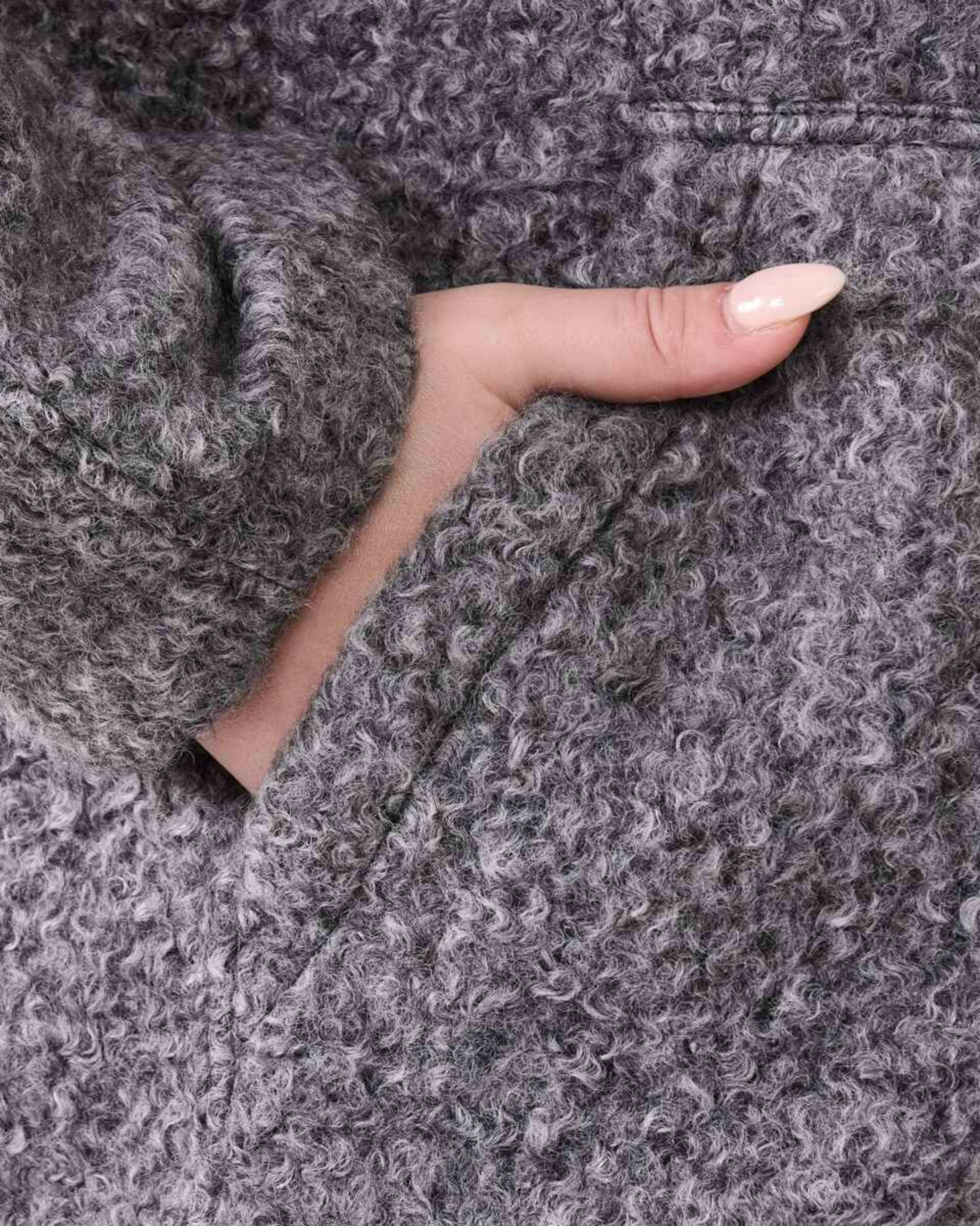 7 Boucle Bomber Jacket Char Marle, 7 of 8