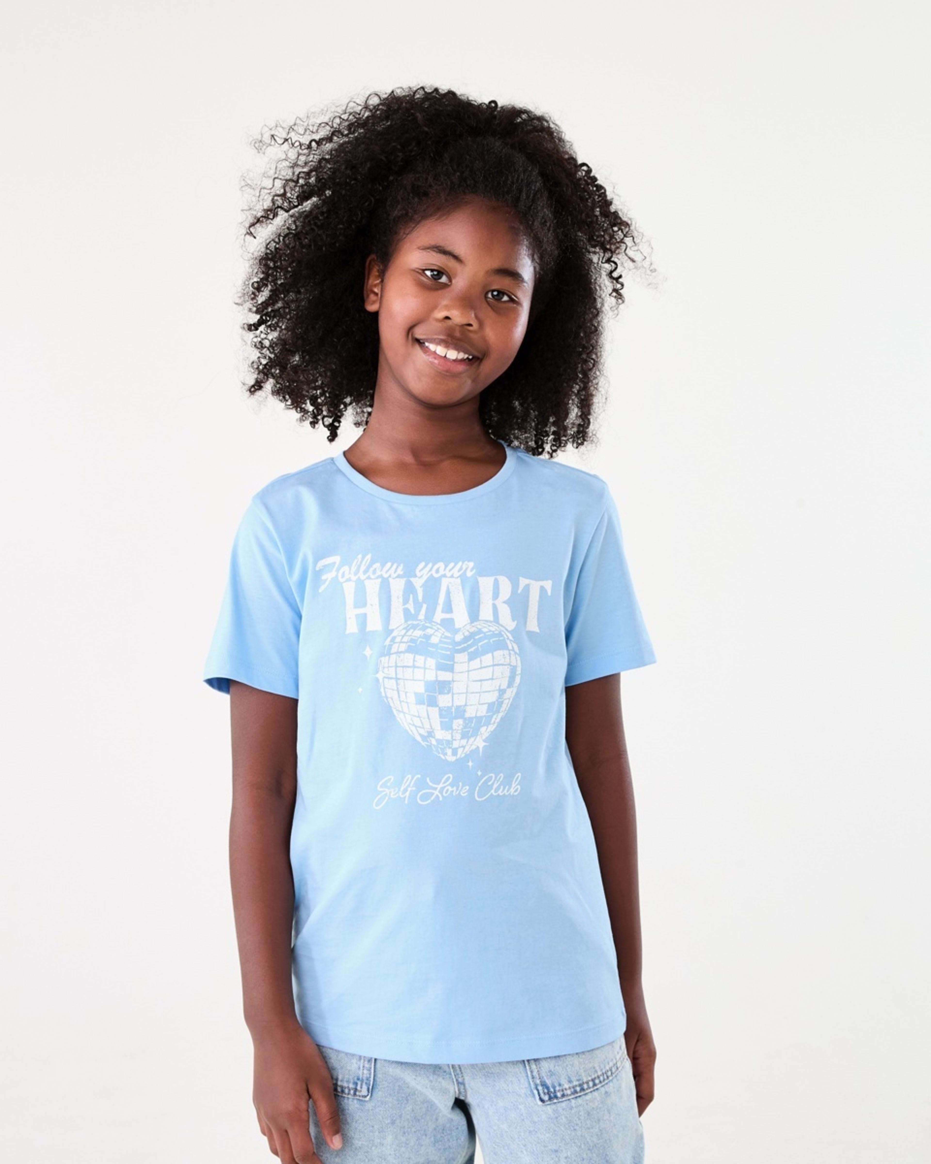 1 Short Sleeve Print T-shirt FOLLOW YOUR HEART BLUE
