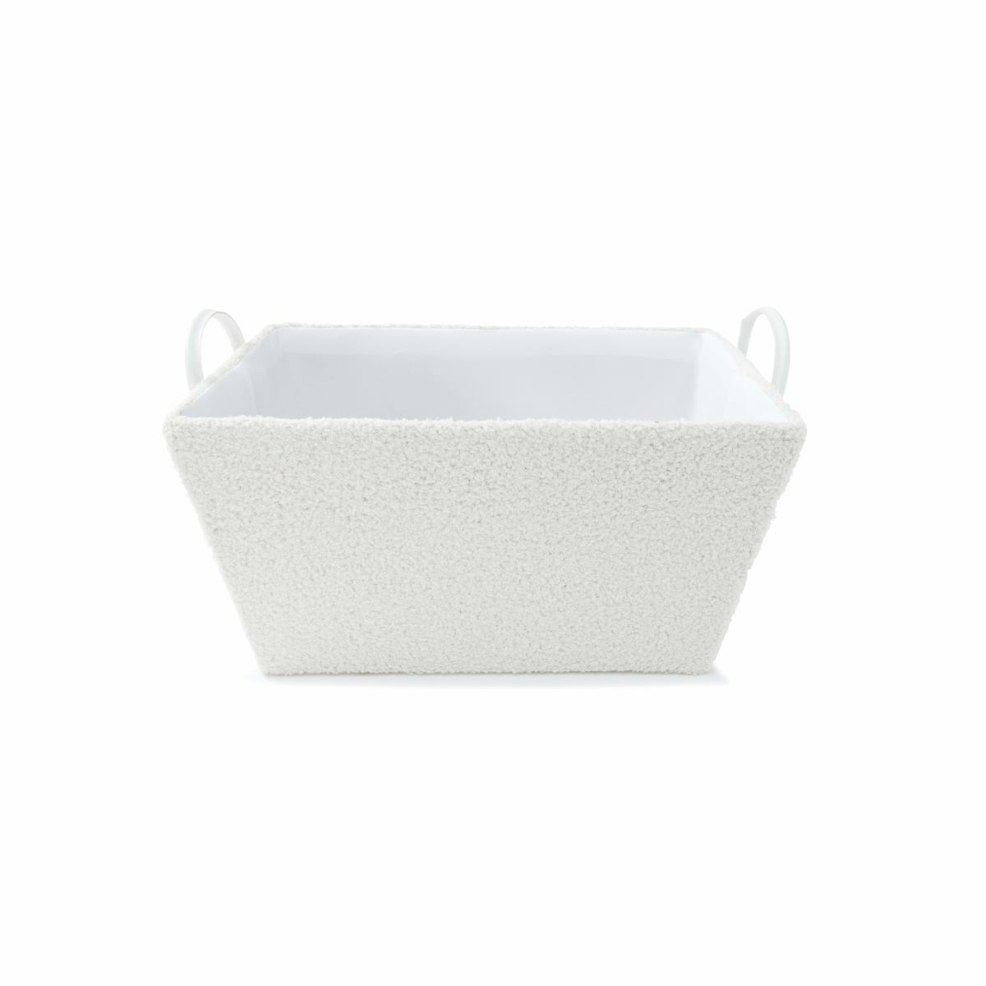 Rectangle Boucle Tapered Basket White Kmart