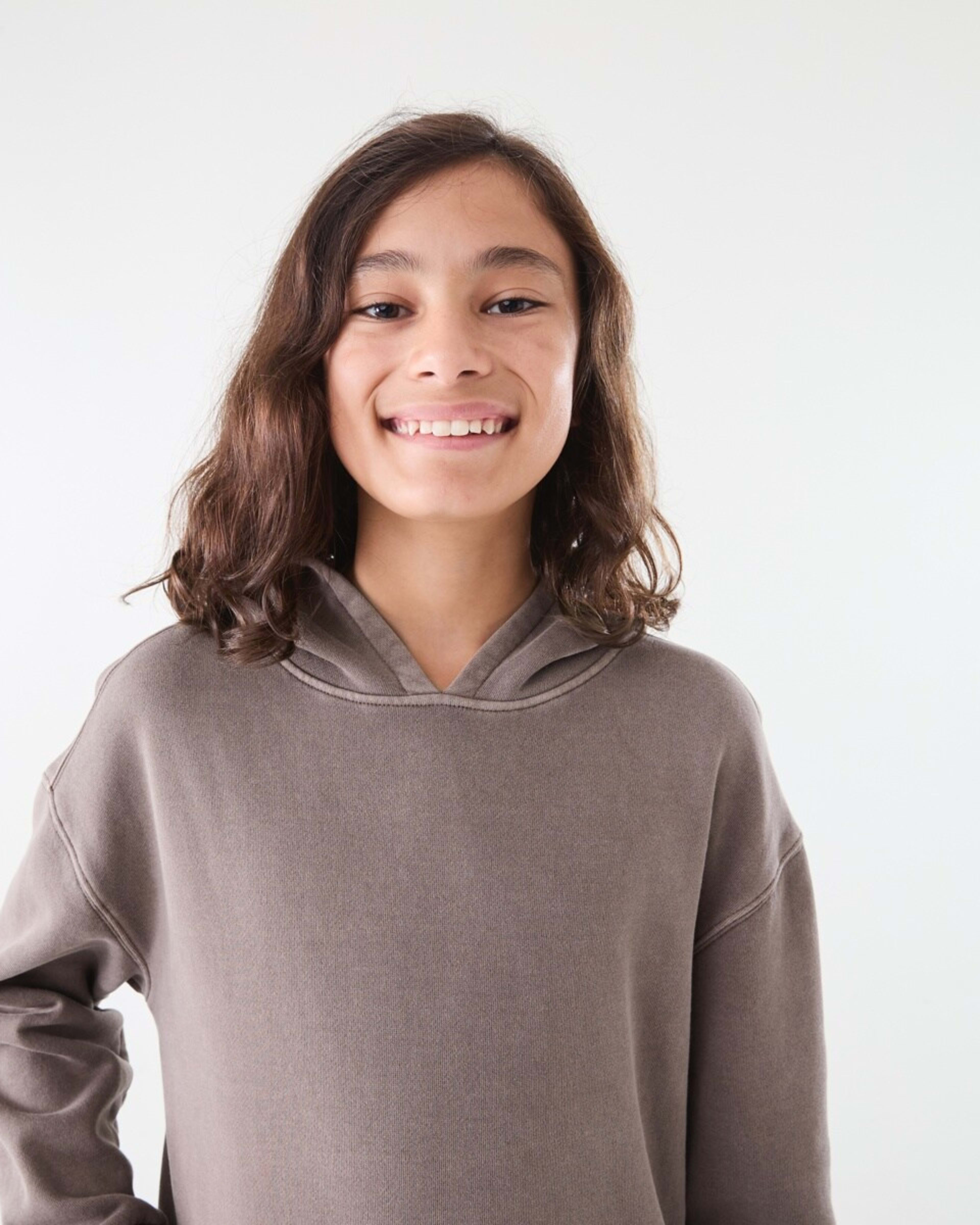 3 Oversized Washed Hoodie with Pocket Brown Choc, 3 of 6