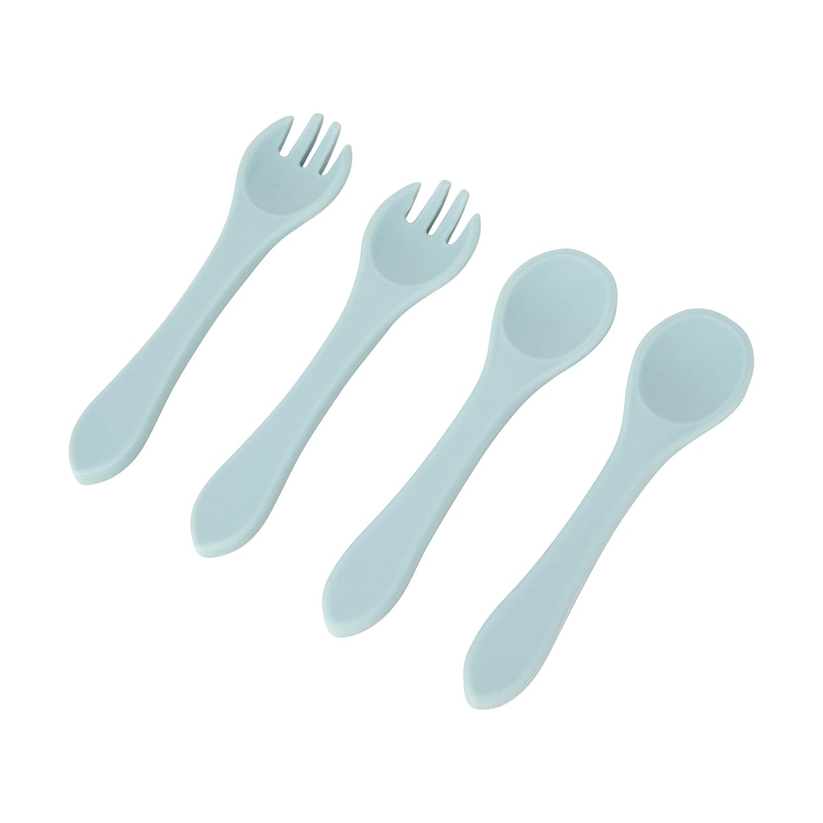 4 Piece Silicone Spoon & Fork Set Teal Kmart NZ