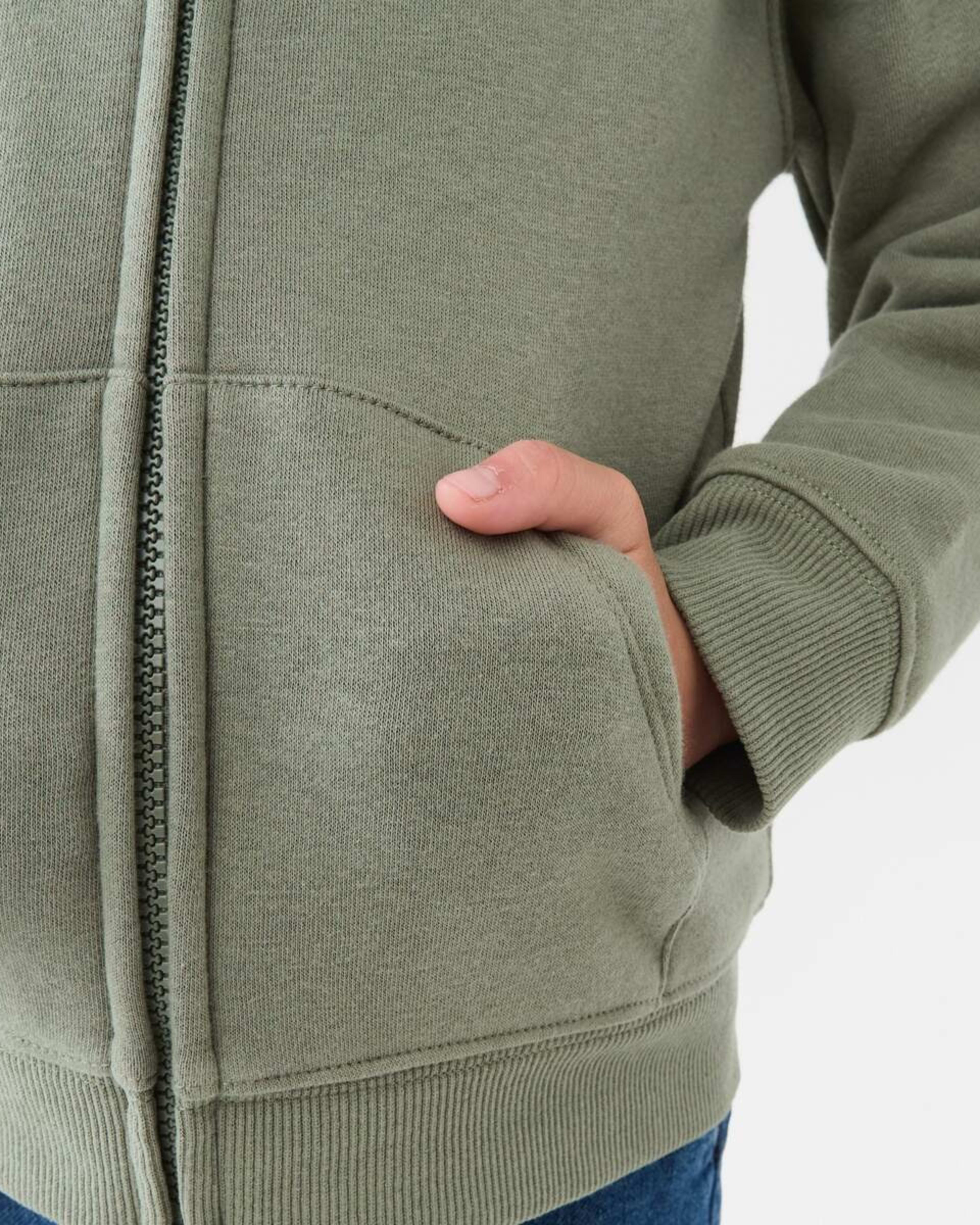 6 Plain Zip Through Hoodie Sea Spray, 6 of 10