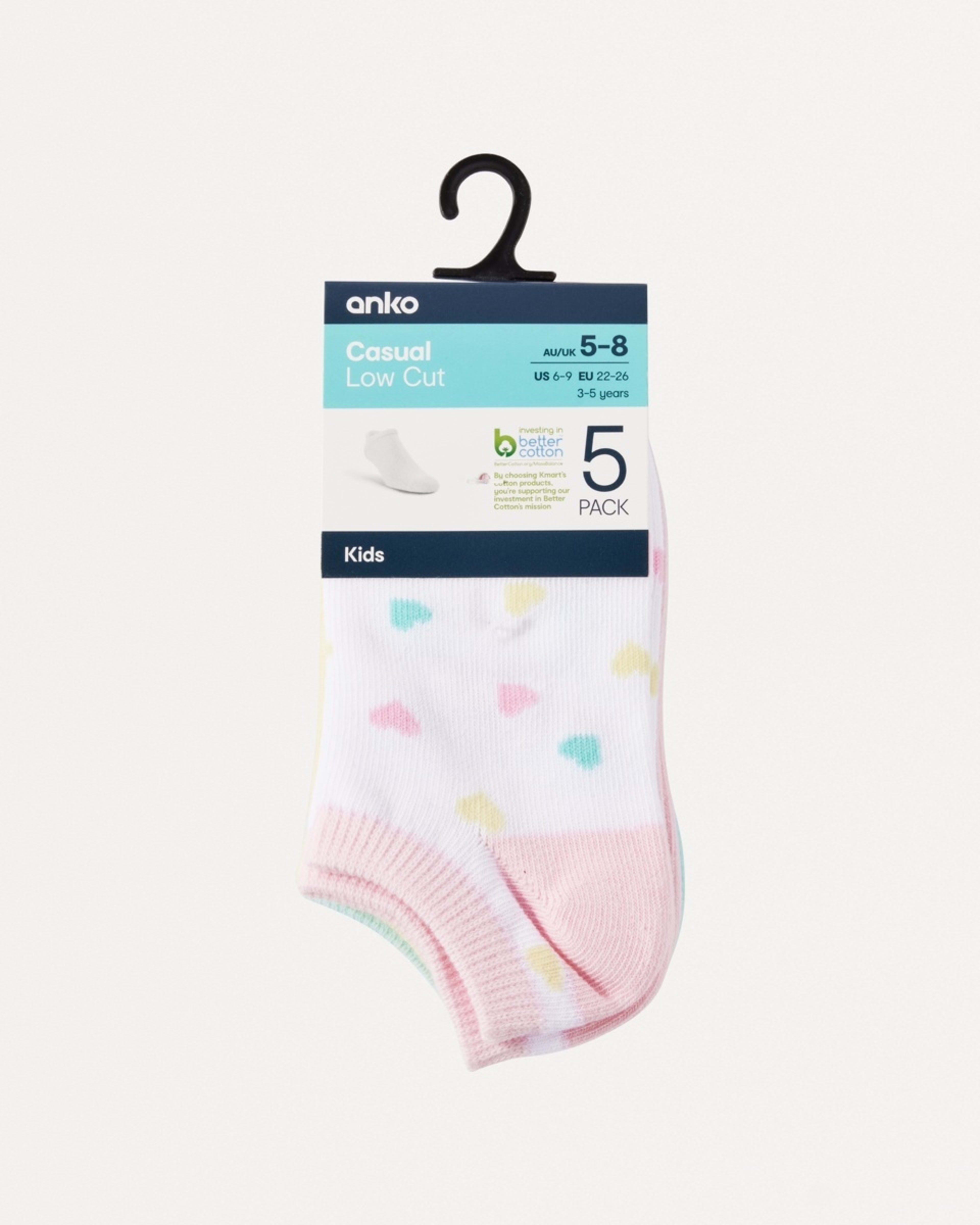 3 5 Pack Low Cut Socks PASTEL RAINBOW, 3 of 3