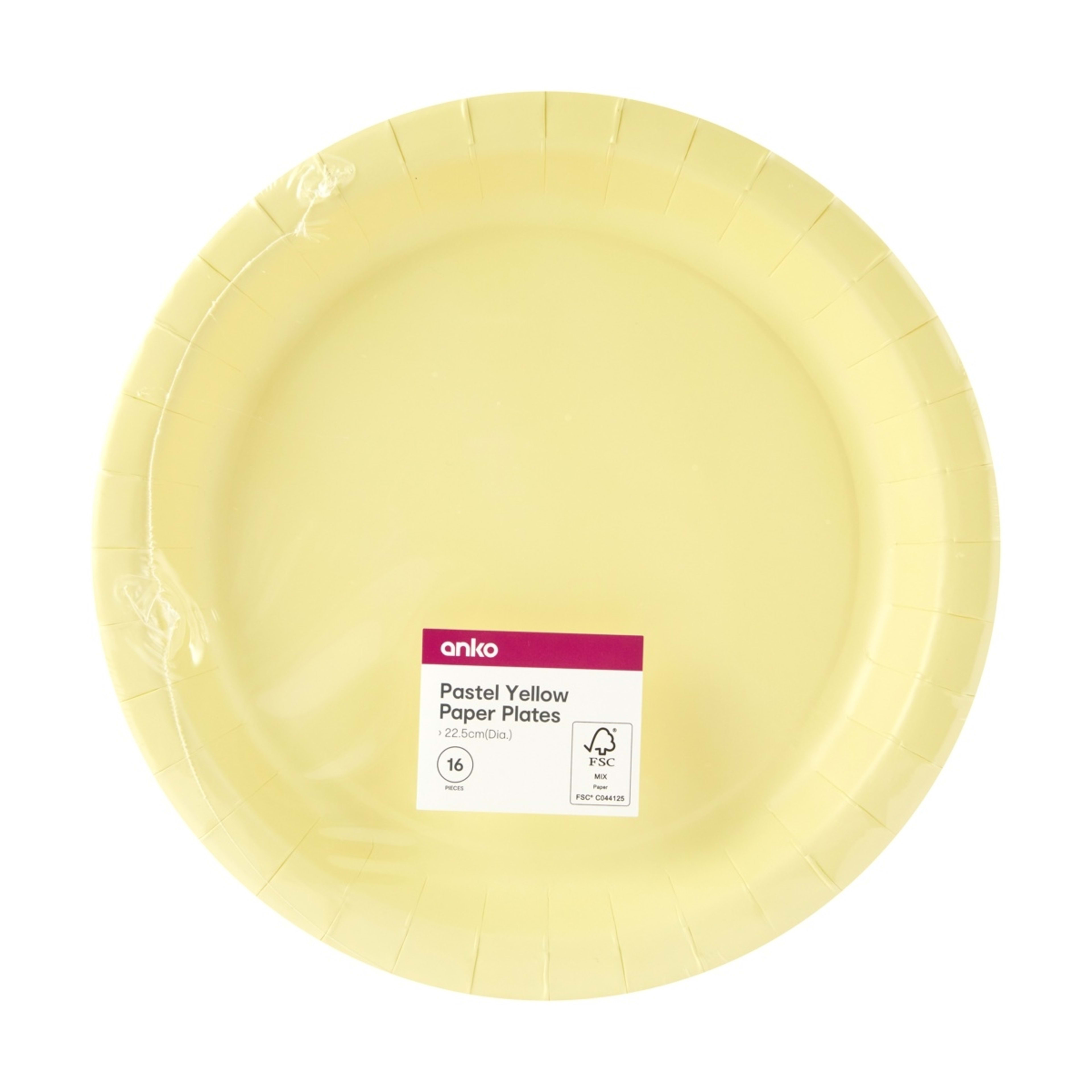 4 16 Piece Pastel Yellow Paper Plates, 4 of 4