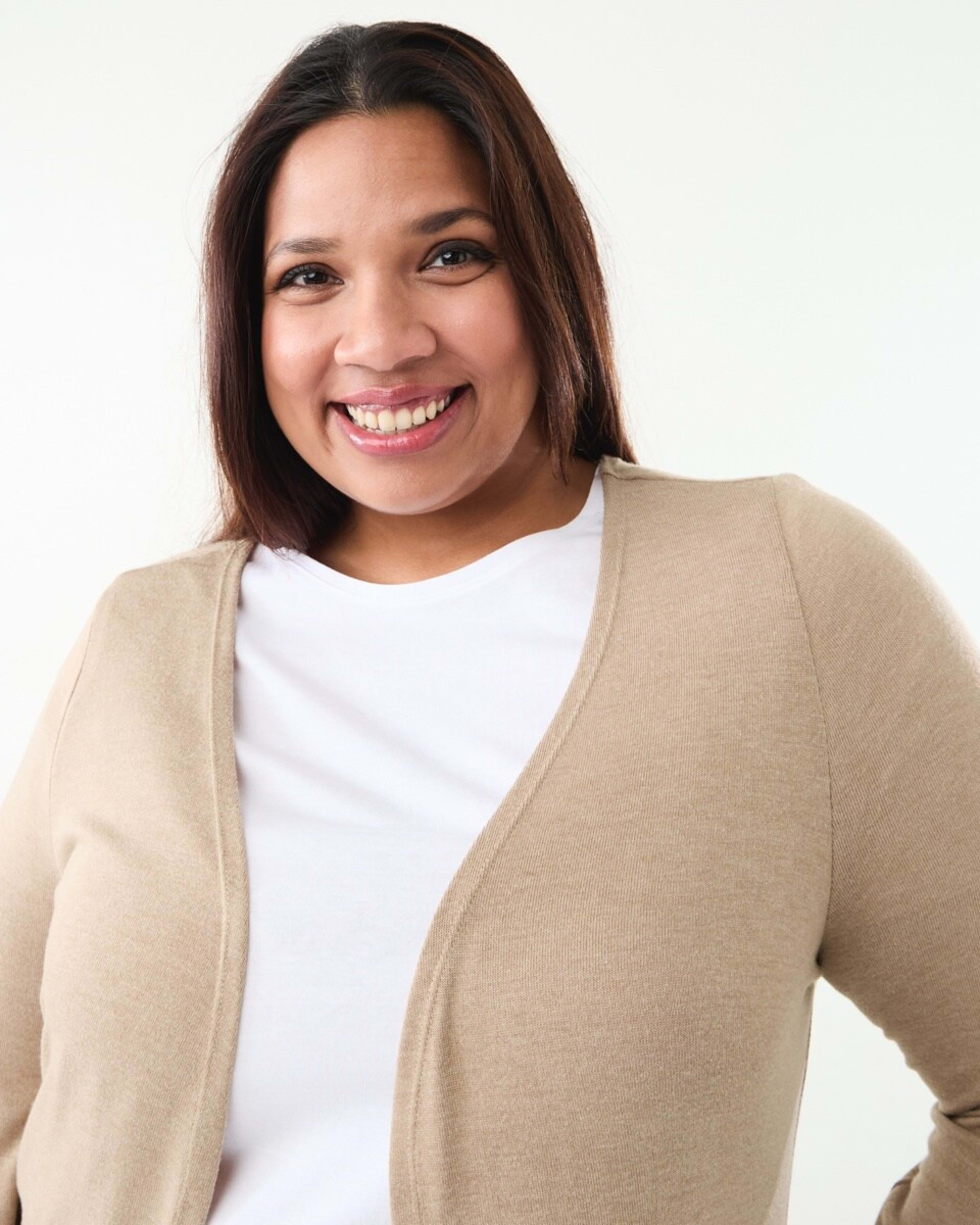 4 Curve Longline Pocket Cardigan Sandstone, 4 of 6