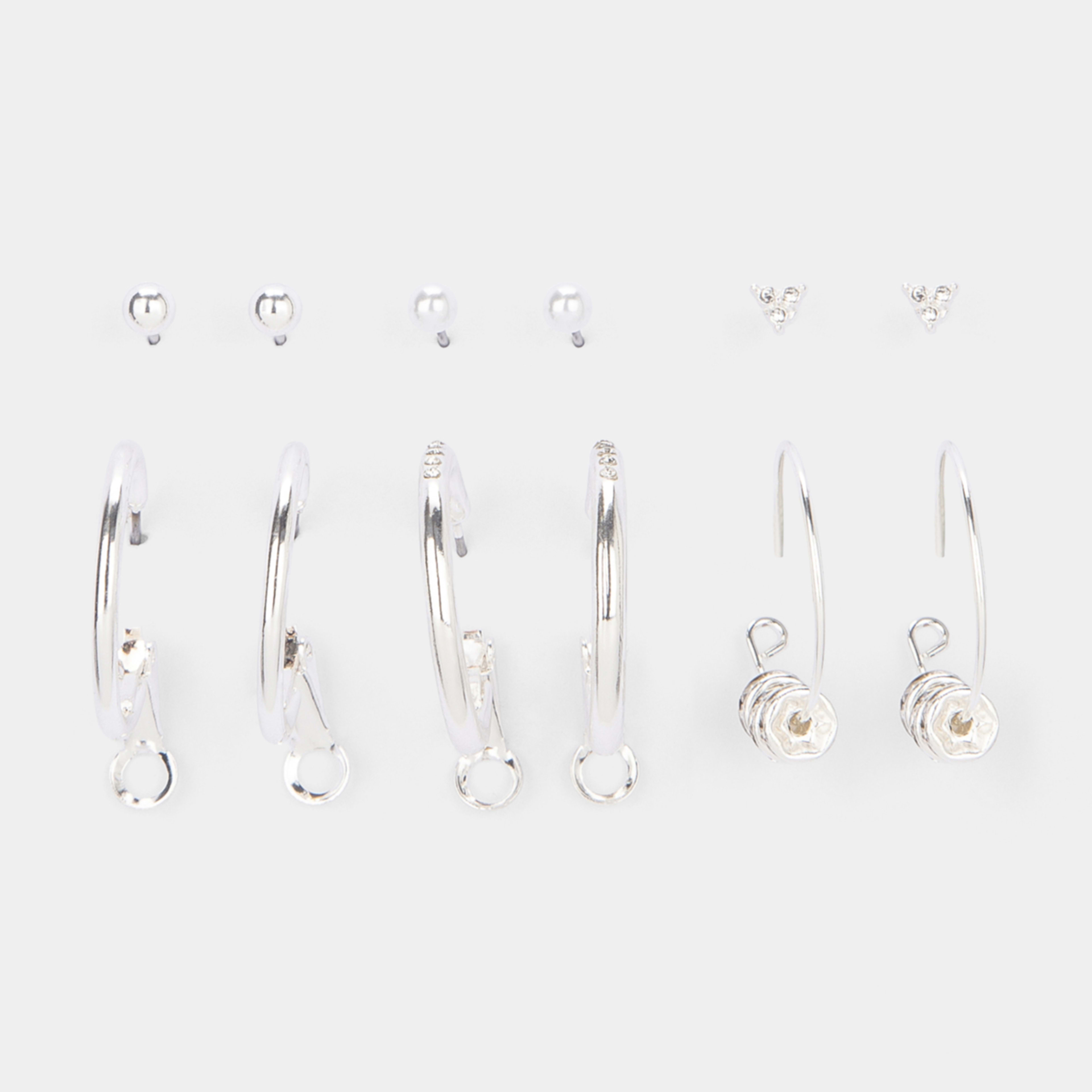 1 6 Pack Fine Rhondal Earrings - Silver Tone, 1 of 4