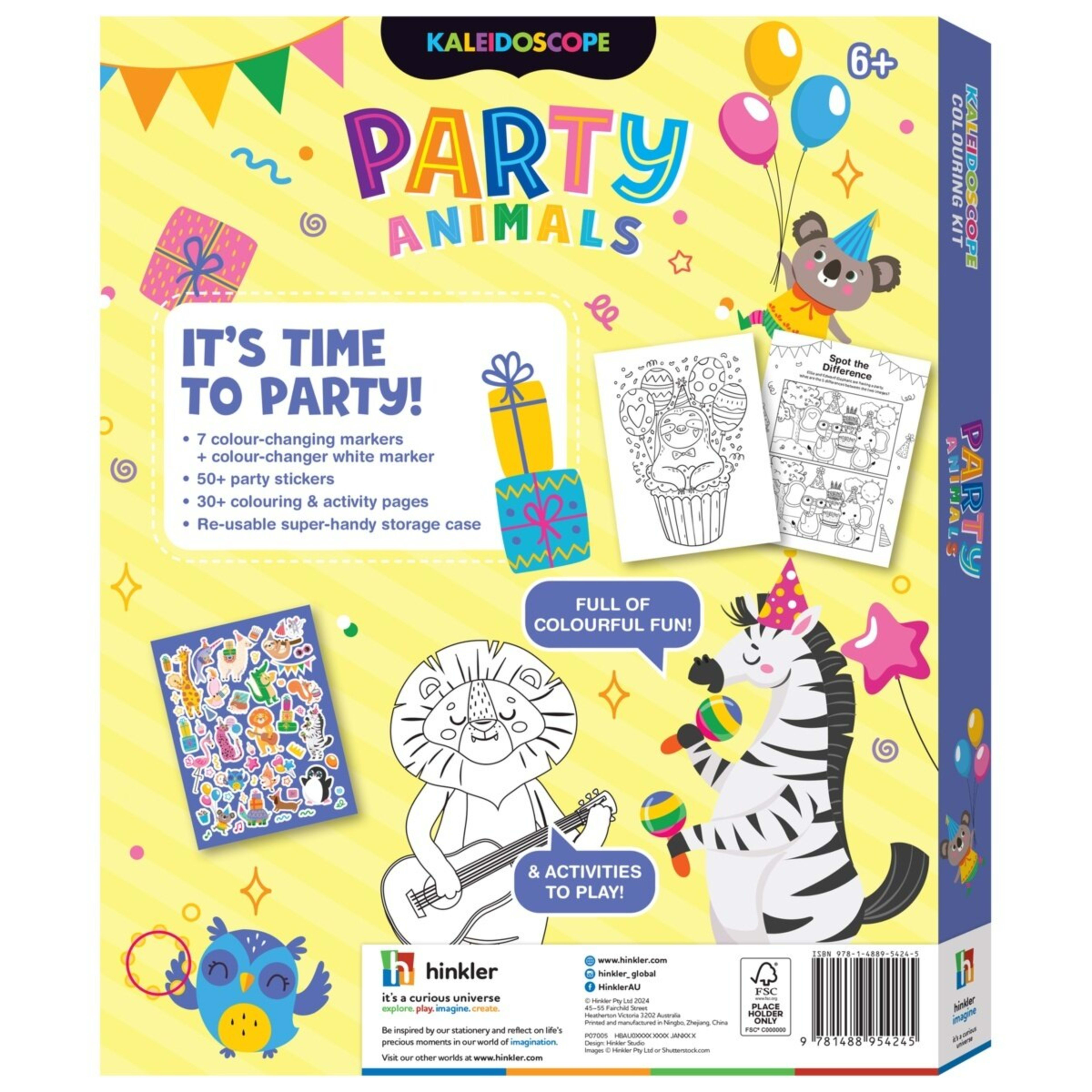 5 Kaleidoscope: Party Animals Colouring Kit - Book, 5 of 5