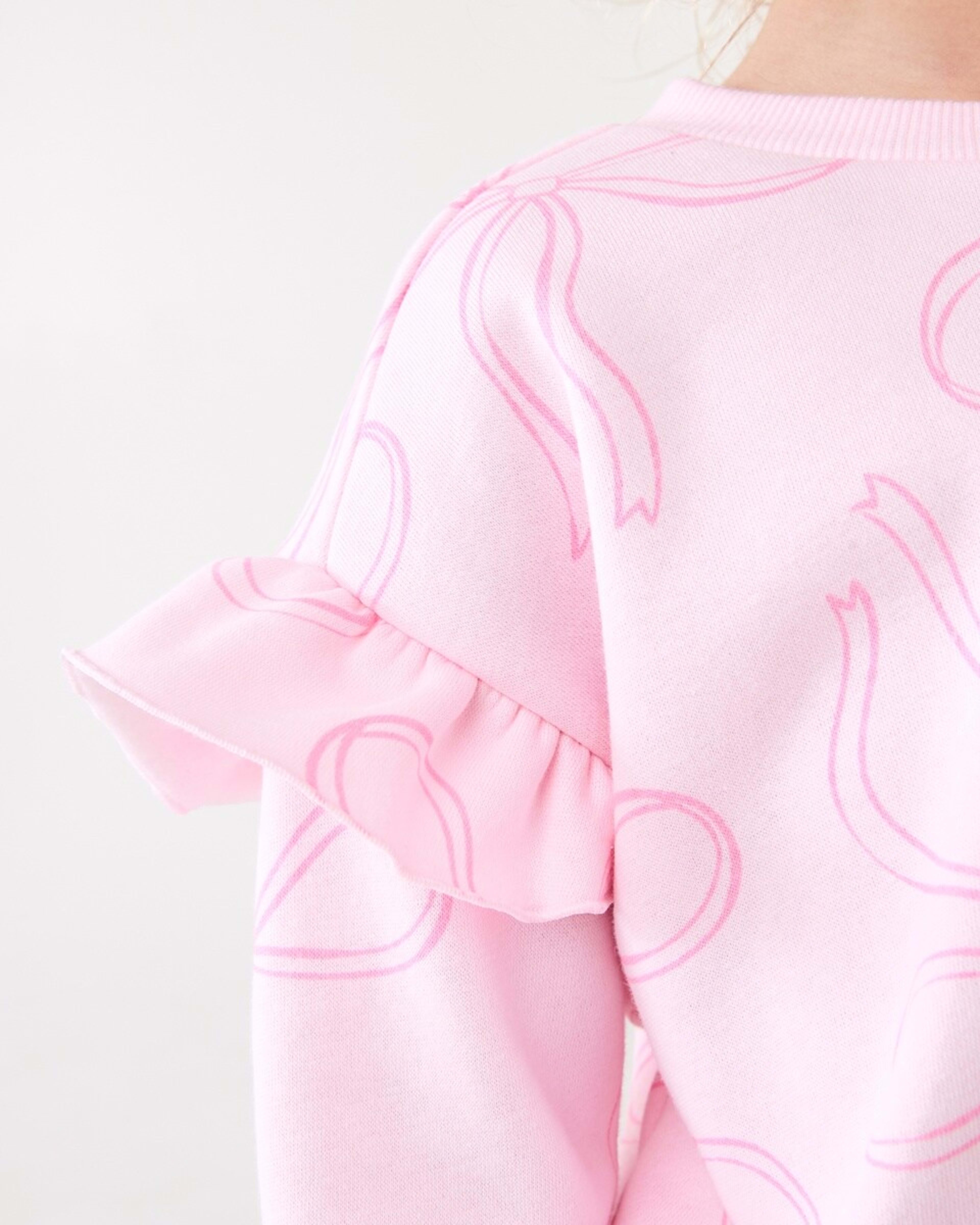 4 Frill Sleeve All Over Print Crew Neck Sweatshirt GRACEFUL BOWS BALLERINA, 4 of 6