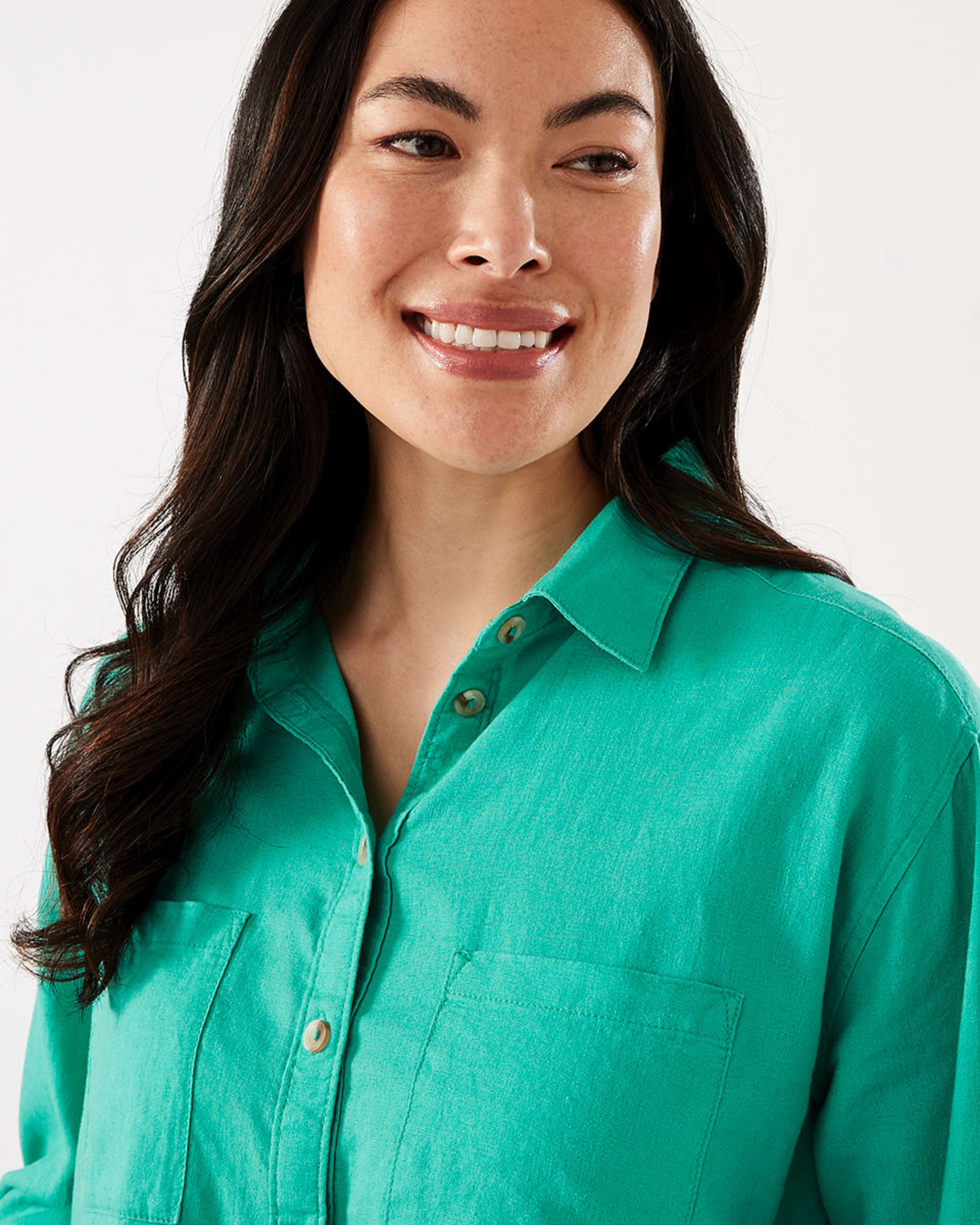 Long Sleeve Linen Blend Shirt Kmart