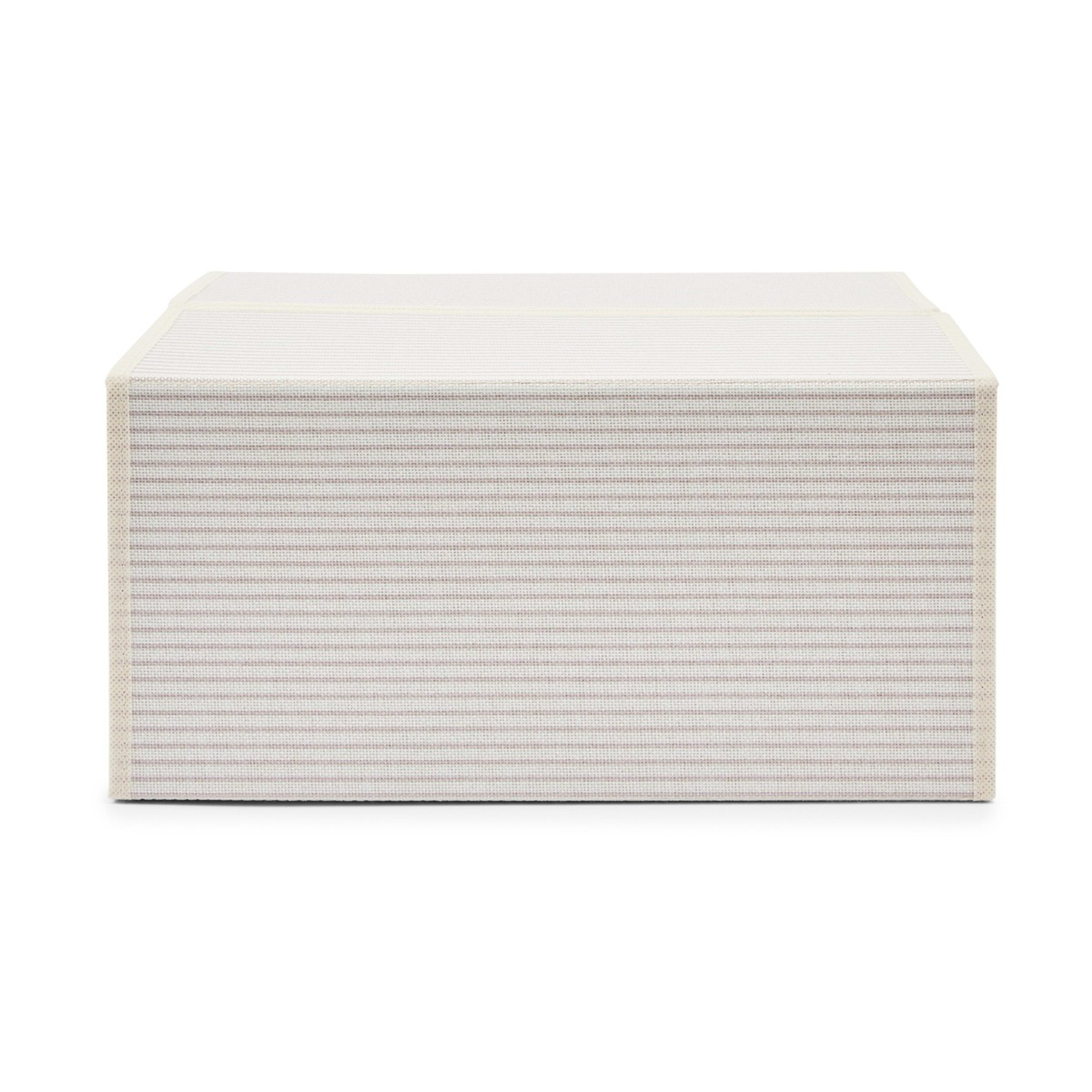 8 Linen Look Striped Bed Linen Box - Large, Beige, 8 of 10