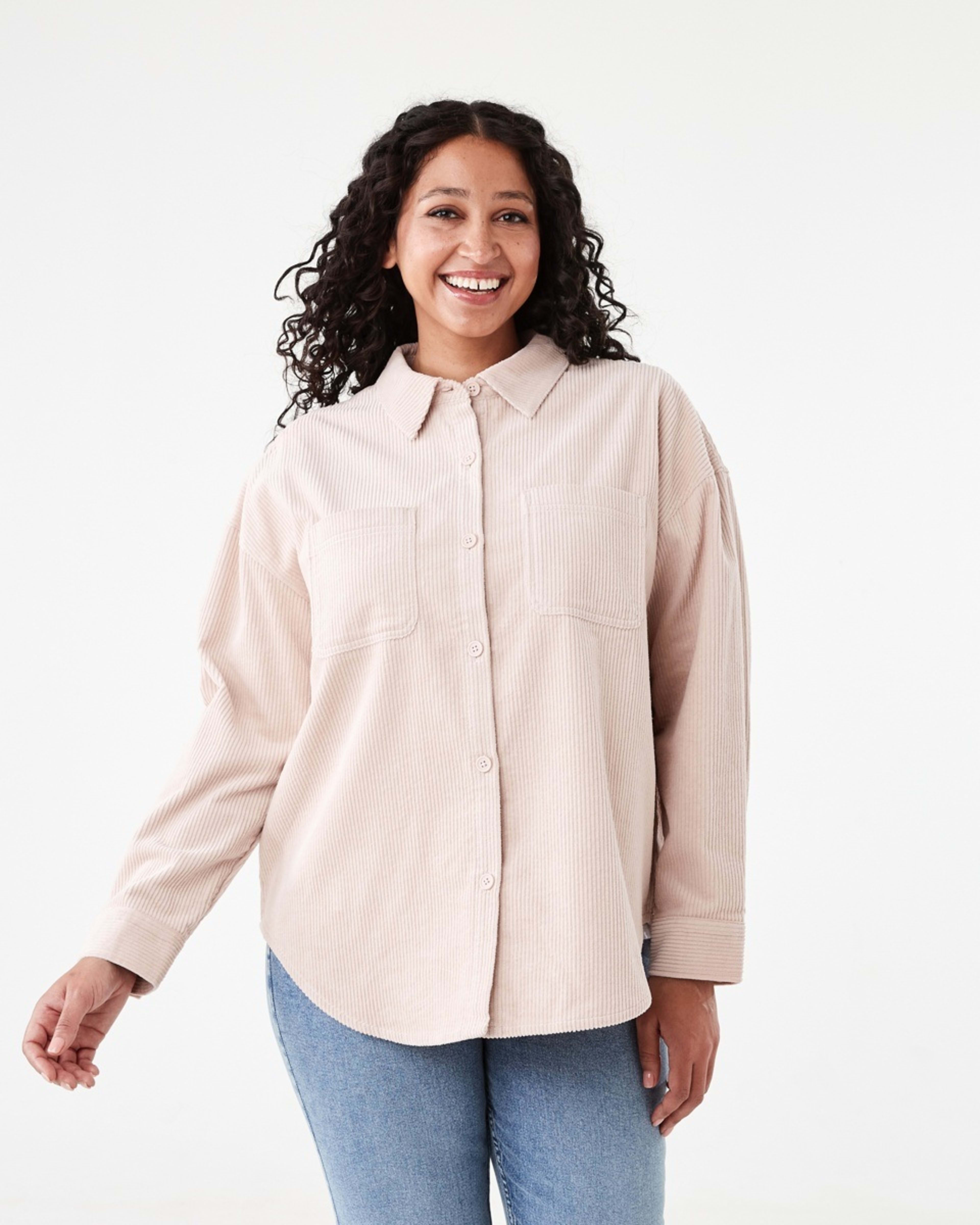 2 Long Sleeve Corduroy Shirt Rose Pink, 2 of 8