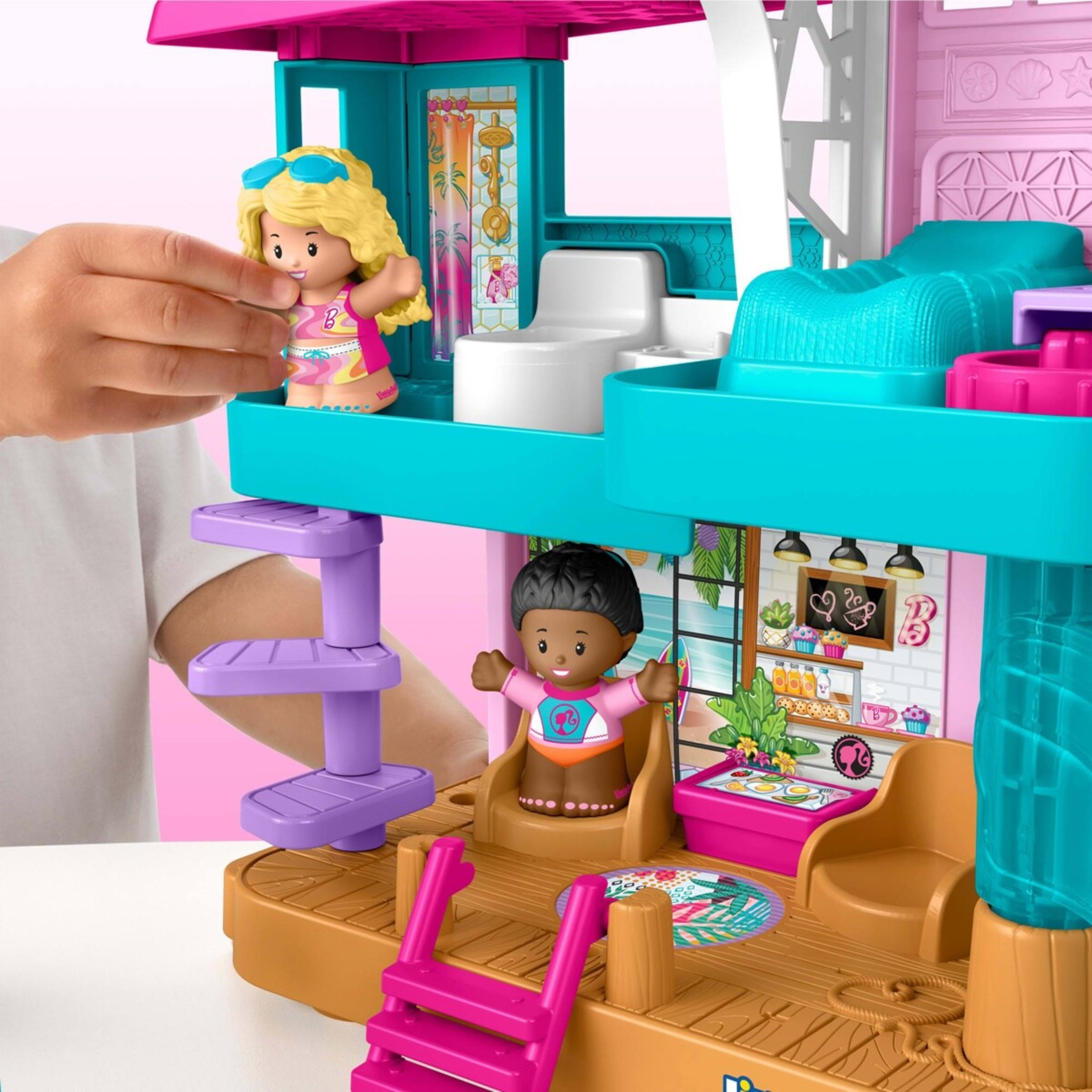 6 Fisher-Price Barbie Little People Beach House Playset, 6 of 8