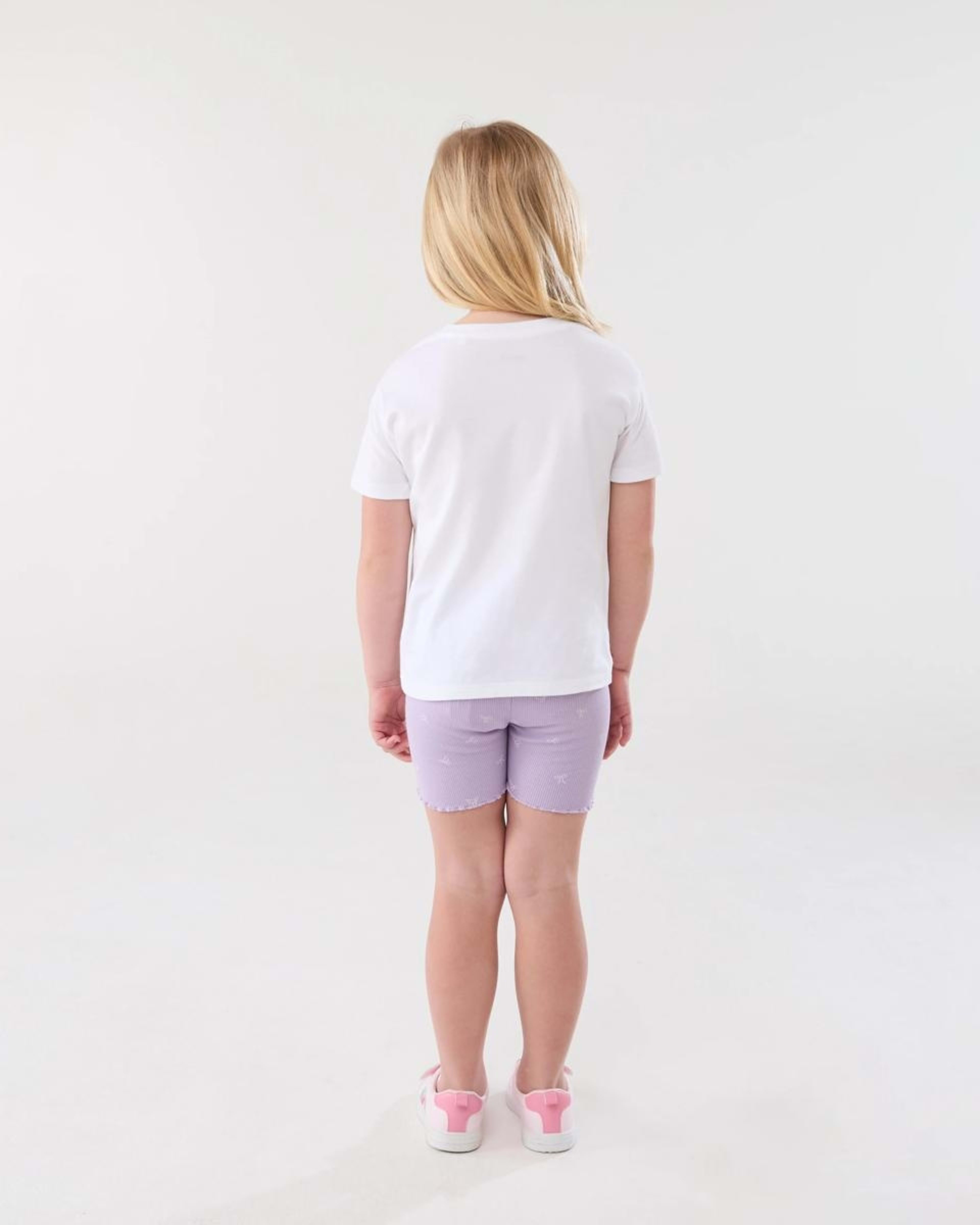 5 Printed Rib Bike Shorts CUTE BOWS PASTEL LILAC, 5 of 5