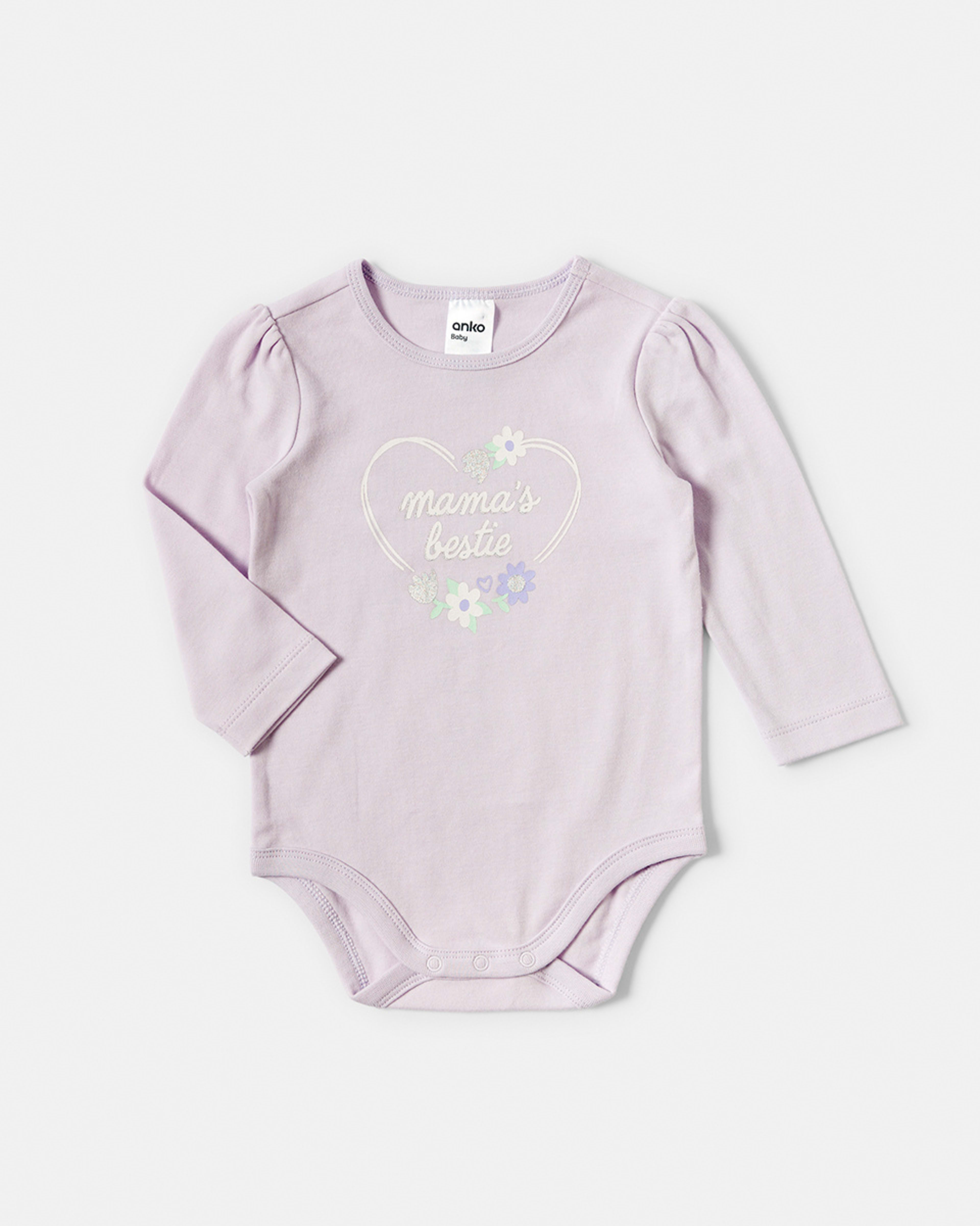 Placement Print Long Sleeve Bodysuit Kmart