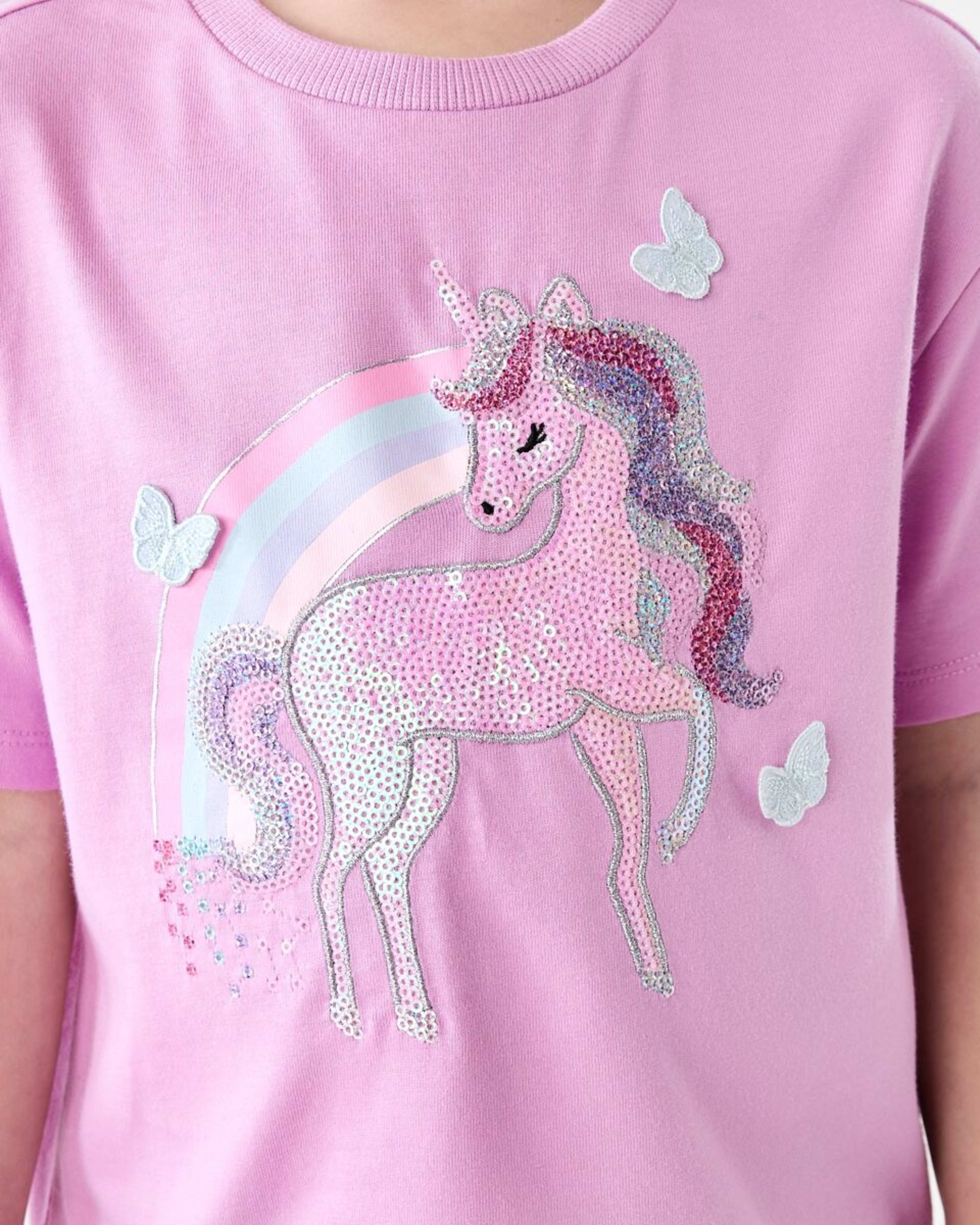 4 Short Sleeve Embellished T-shirt UNICORN FONDANT, 4 of 6