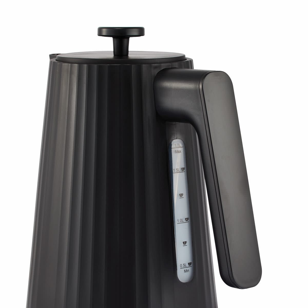 1.7L Fluted Kettle Black Kmart