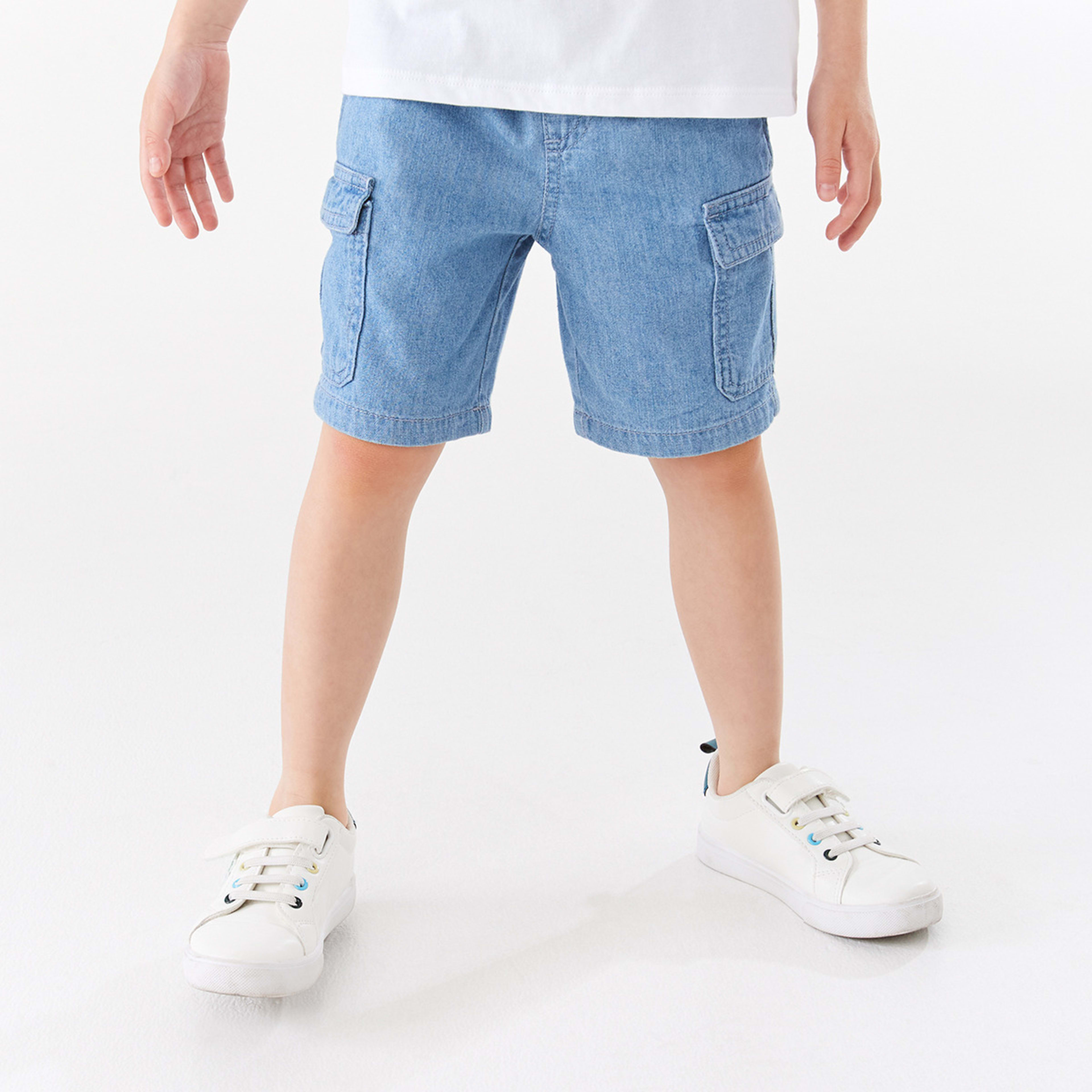 1 Cargo Denim Shorts Light Wash, 1 of 8